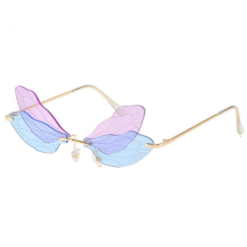 Fivejoy Brille Mode Rimless Dragonfly Schmetterling Flügel Sonnenbrille Party Gläser