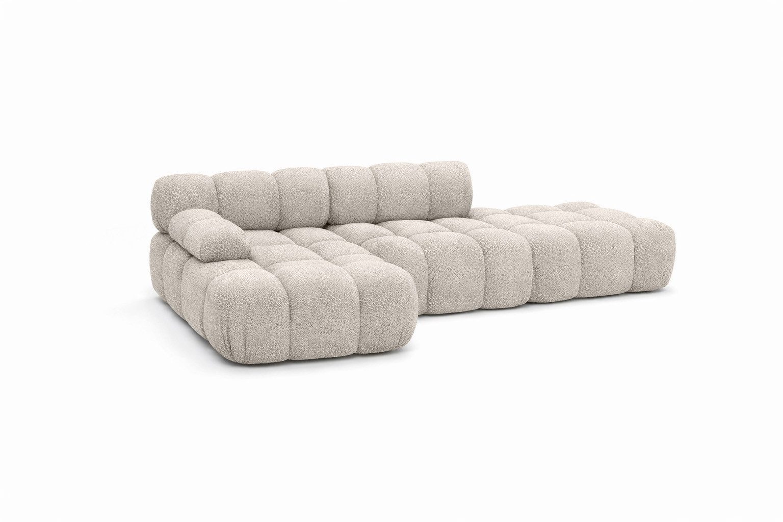 Kaiser Möbel Ecksofa modular mit Hocker, Sofa L-Form, Bouclé-Stoff Abriamo, Selia, Ecksofa mit Hocker, Modernes Design,Weiche, abgerundete Form,Hoher Sitzkomfort