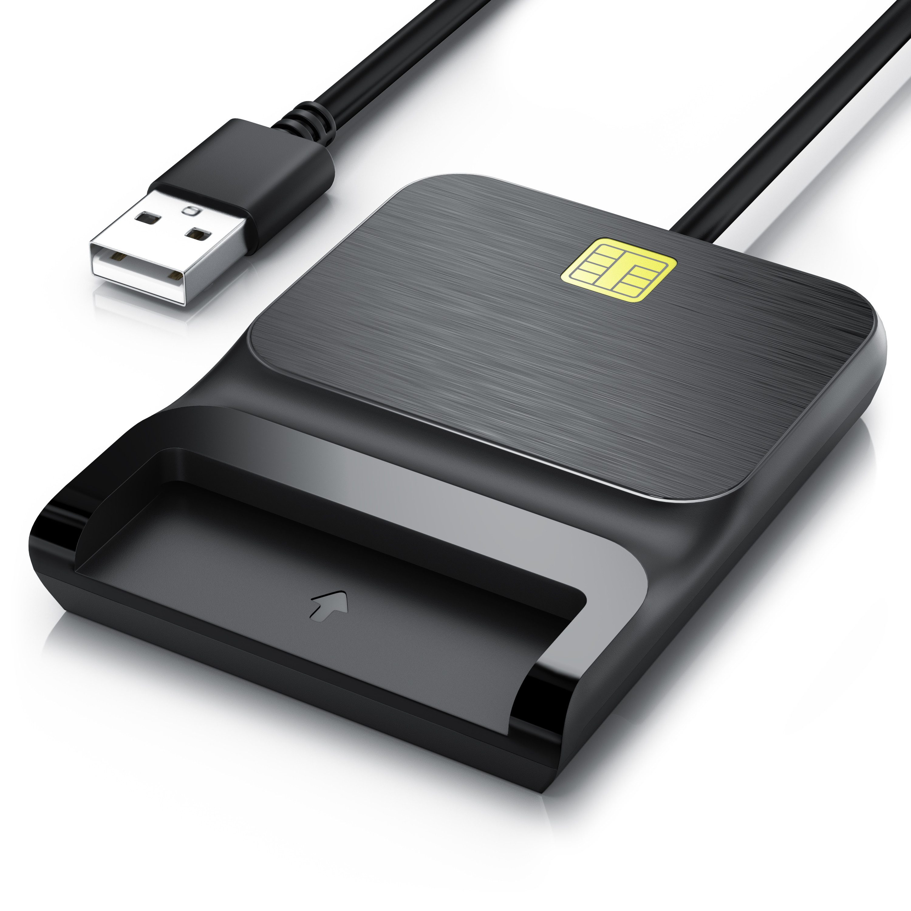CSL Speicherkartenleser USB SmartCard Reader / Chipkartenleser, Sim Kartenleser, USB 2.0, Cardreader für SIM Cards, SD, MicroSD, für Mac OS X & Windows 7-11
