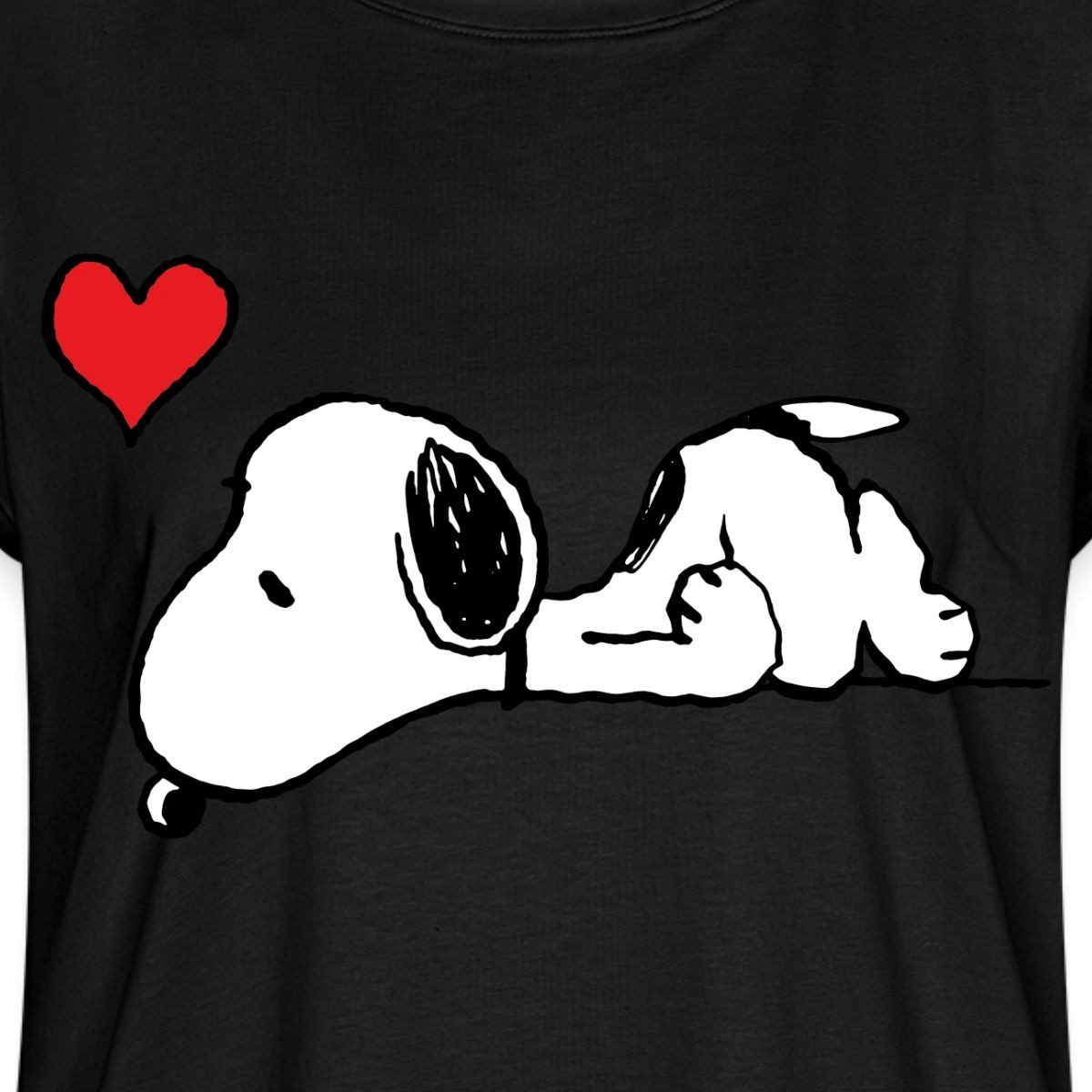 Spreadshirt T-Shirt Peanuts Snoopy Liebe Herz Love Damen Casual Relaxed T-Shirt (1-tlg)