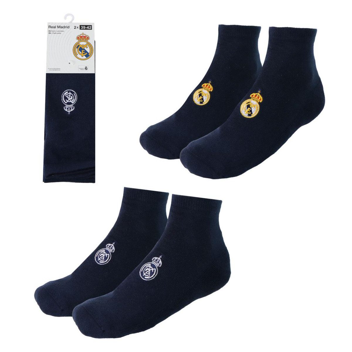 Real Madrid Socken Socken 2er Pack Herren Baumwollsocken Freizeitsocken Alltag