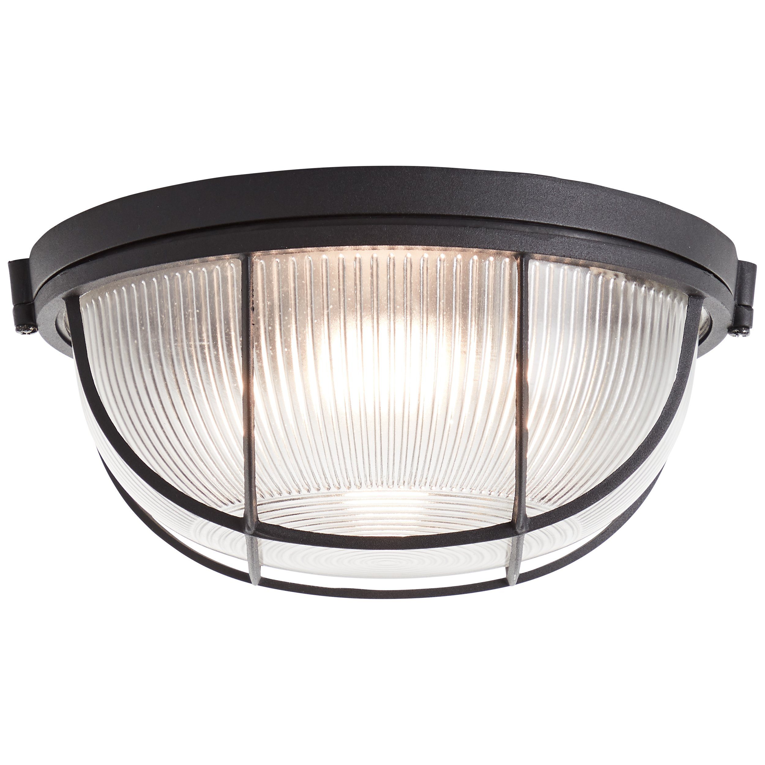 Lightbox Deckenleuchte, ohne Leuchtmittel, Wand- & Deckenlampe, 11 cm Höhe,  Ø 26 cm, E27, max. 40 W, Metall/Glas