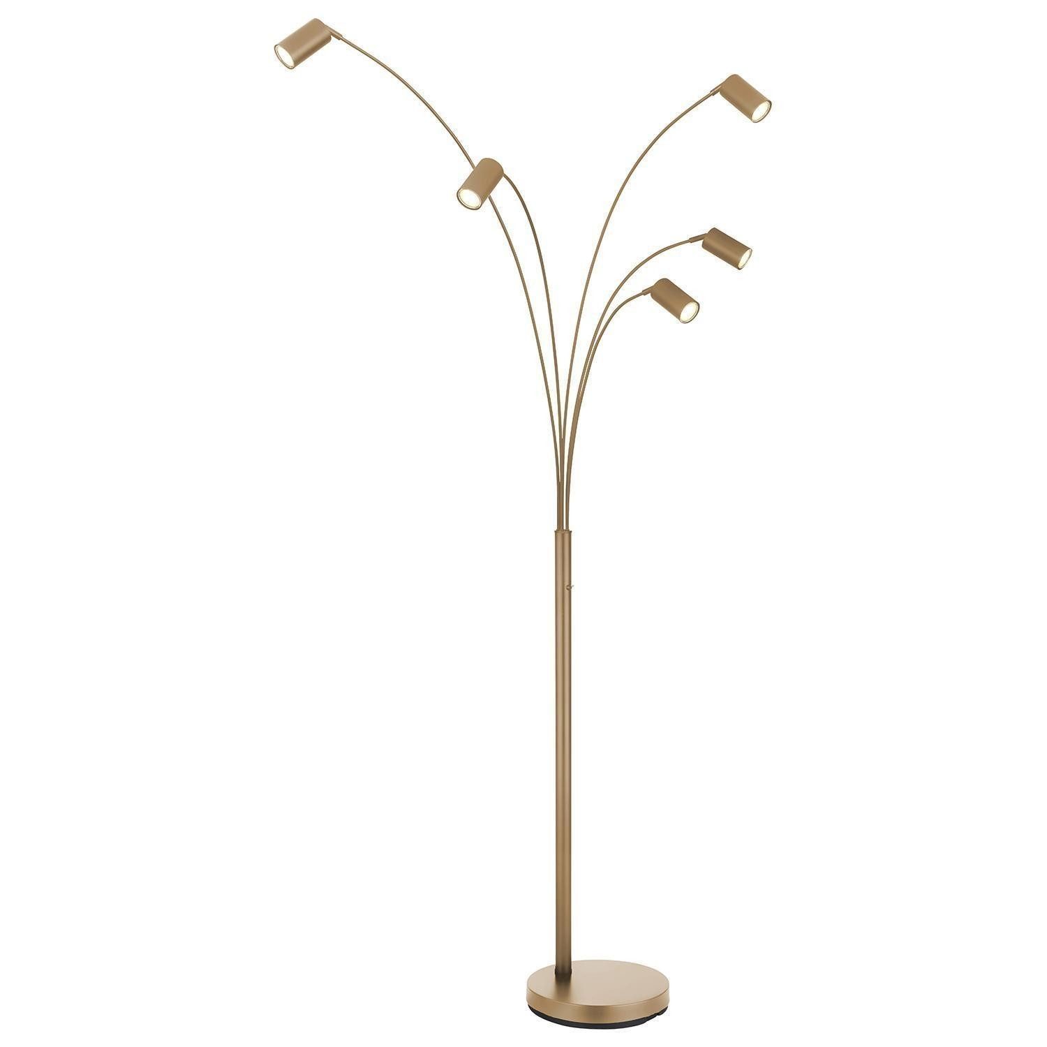 GLOBO LIGHTING Stehlampe ROBBY, 5-flammig, Sandfarben, Metall, ohne Leuchtm günstig online kaufen