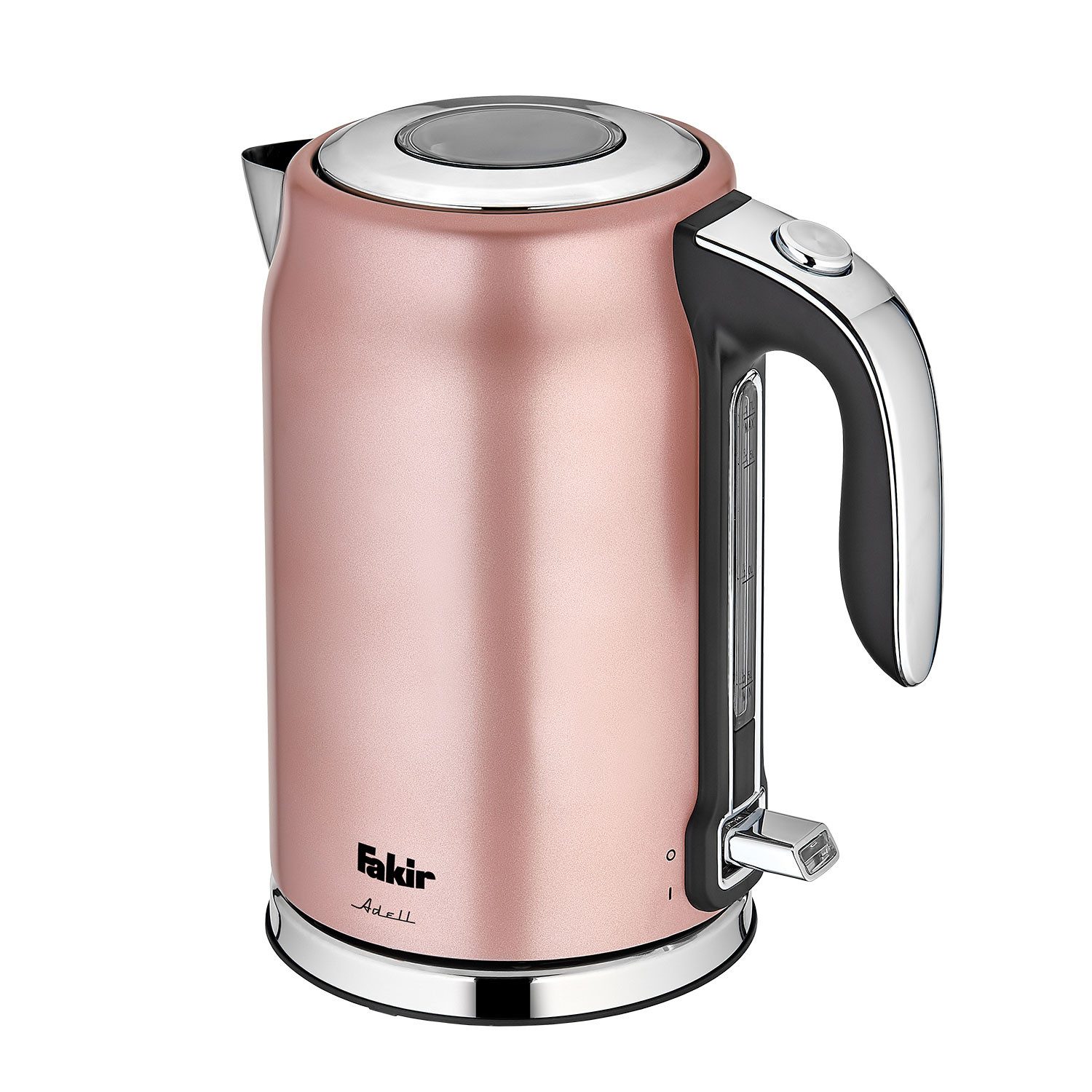 FAKIR Wasserkocher Adell Wasserkocher, 1.7 l, 2200 W, verdecktes Heizelement, Ein- und Ausschalter