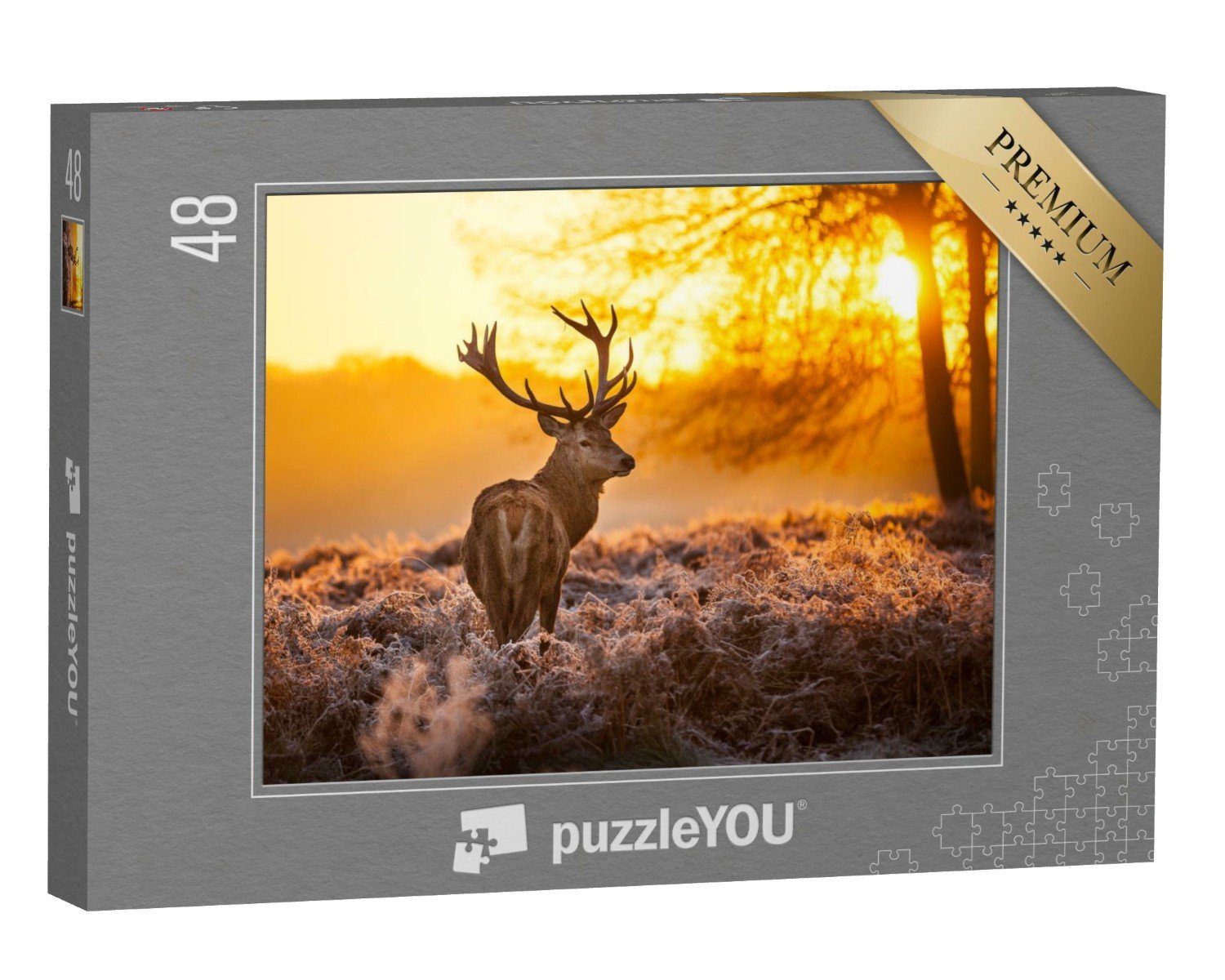 puzzleYOU 48 Hirsche, Teile, Rothirsch 48 puzzleYOU-Kollektionen Natur, Morgensonne, Tiere, in Teile 500 der Puzzleteile, Puzzle