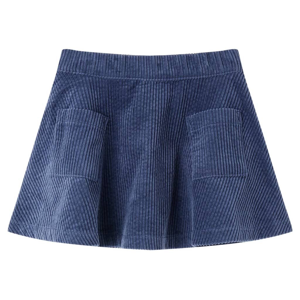 vidaXL Skaterrock Kinderrock mit Taschen Cord Marineblau 92