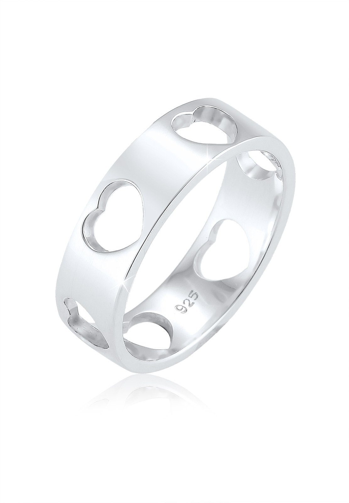 Elli Fingerring Herz Liebe Cut Out Bandring 925 Silber Loreena, Herz günstig online kaufen
