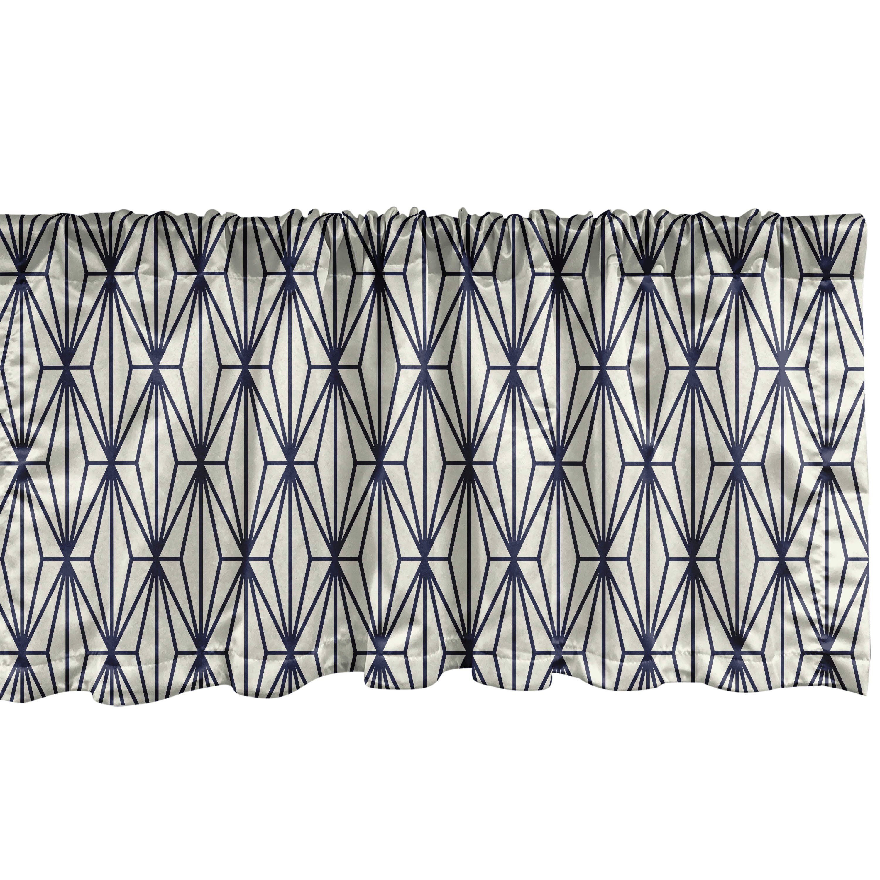 Scheibengardine Vorhang Volant für Küche Schlafzimmer Dekor mit Stangentasche, Abakuhaus, Microfaser, Geometrisch Bambus-Baum Natur