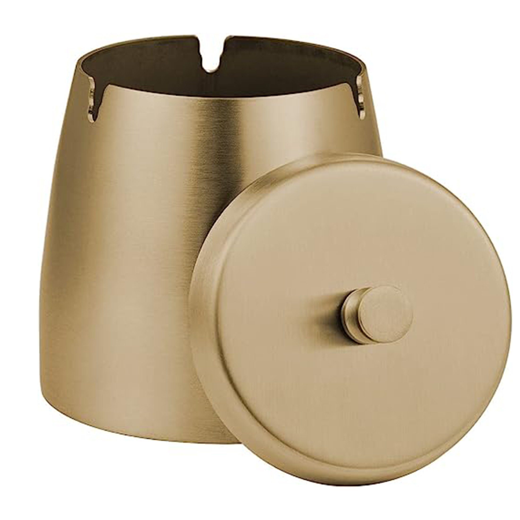 KINSI Aschenbecher Edelstahl-Aschenbecher mit Deckel – Winddicht & Geruchsneutral