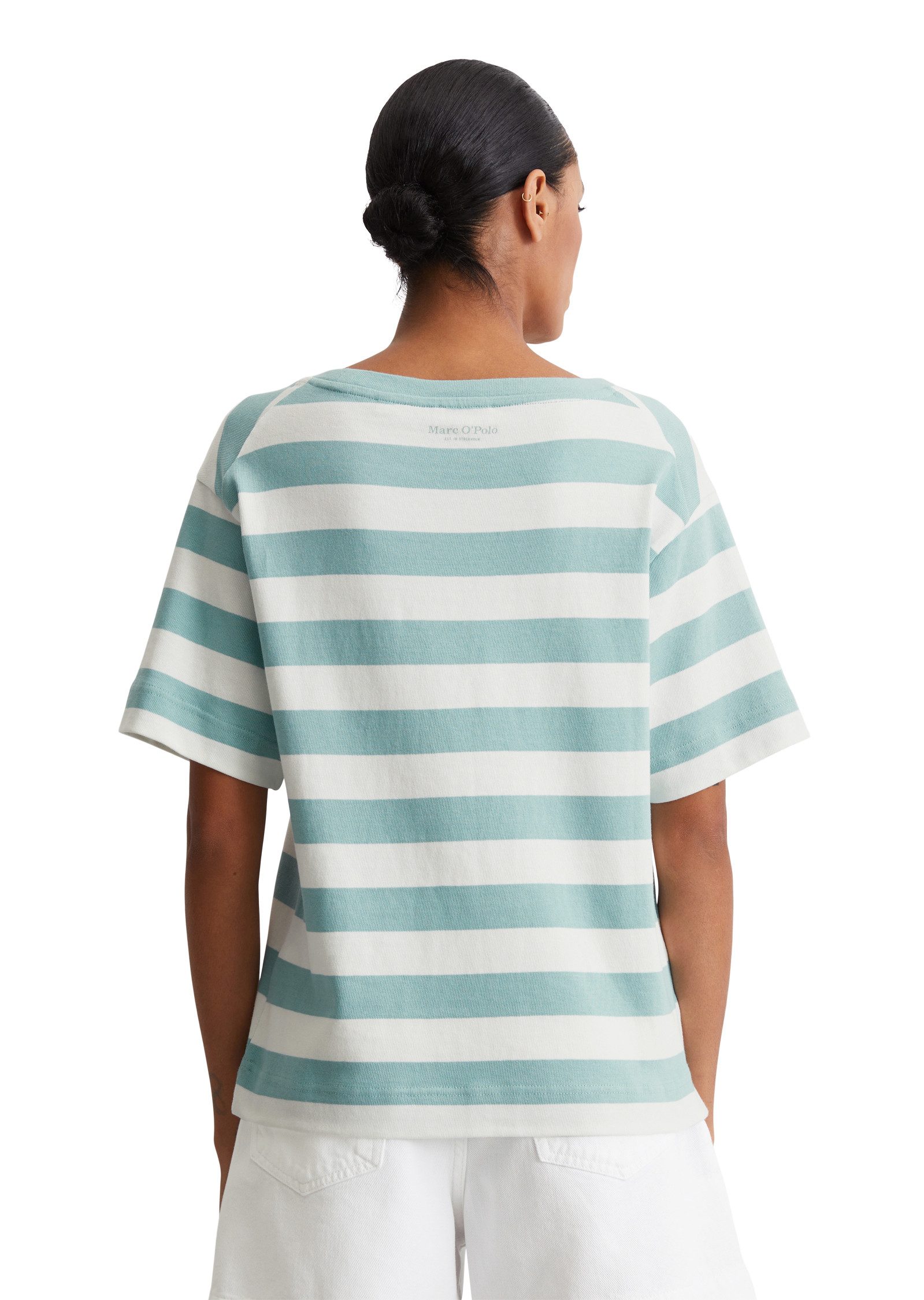 Marc O'Polo T-Shirt seitliche Schlitze, geringelt günstig online kaufen