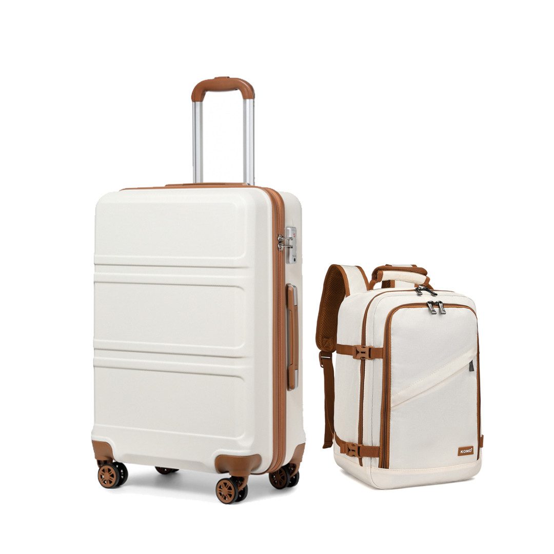 KONO Kofferset 2-teiliges Set, Hartschalen-Koffer (52cm Höhe) + Rucksack (4 günstig online kaufen