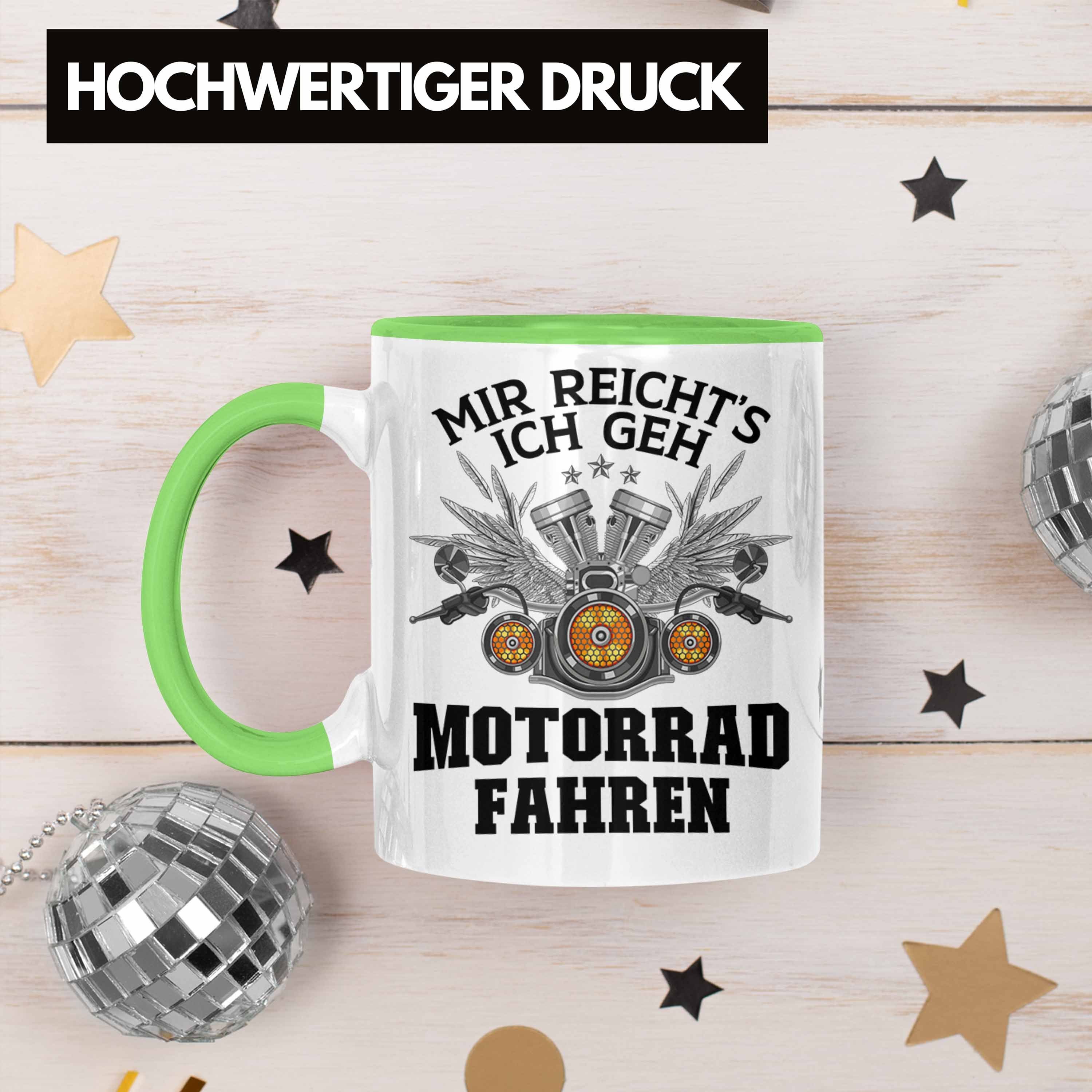 für Tasse Tasse Biker Trendation Spruch Geschenk mit für Herren Motorrad Kaffeetasse Trendation Männer Motorradfahrer - Grün