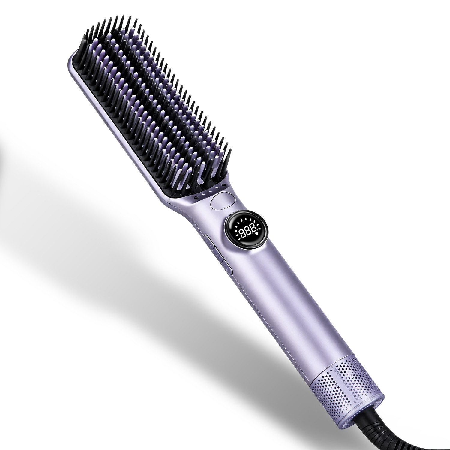 CkeyiN Haarglättbürste Kaltluft-Glättungskamm Dual-Modus Kaltluft und beheiztes Glätten, 100-230℃ mit LED-Anzeige 360° drehbarer Kabel Beheizter Glättungskamm