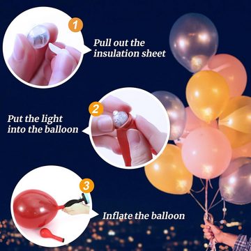 PRECORN LED-Ballons 50 Stück Blinkende Mini Ballonlichter Party Lichter Dekoration