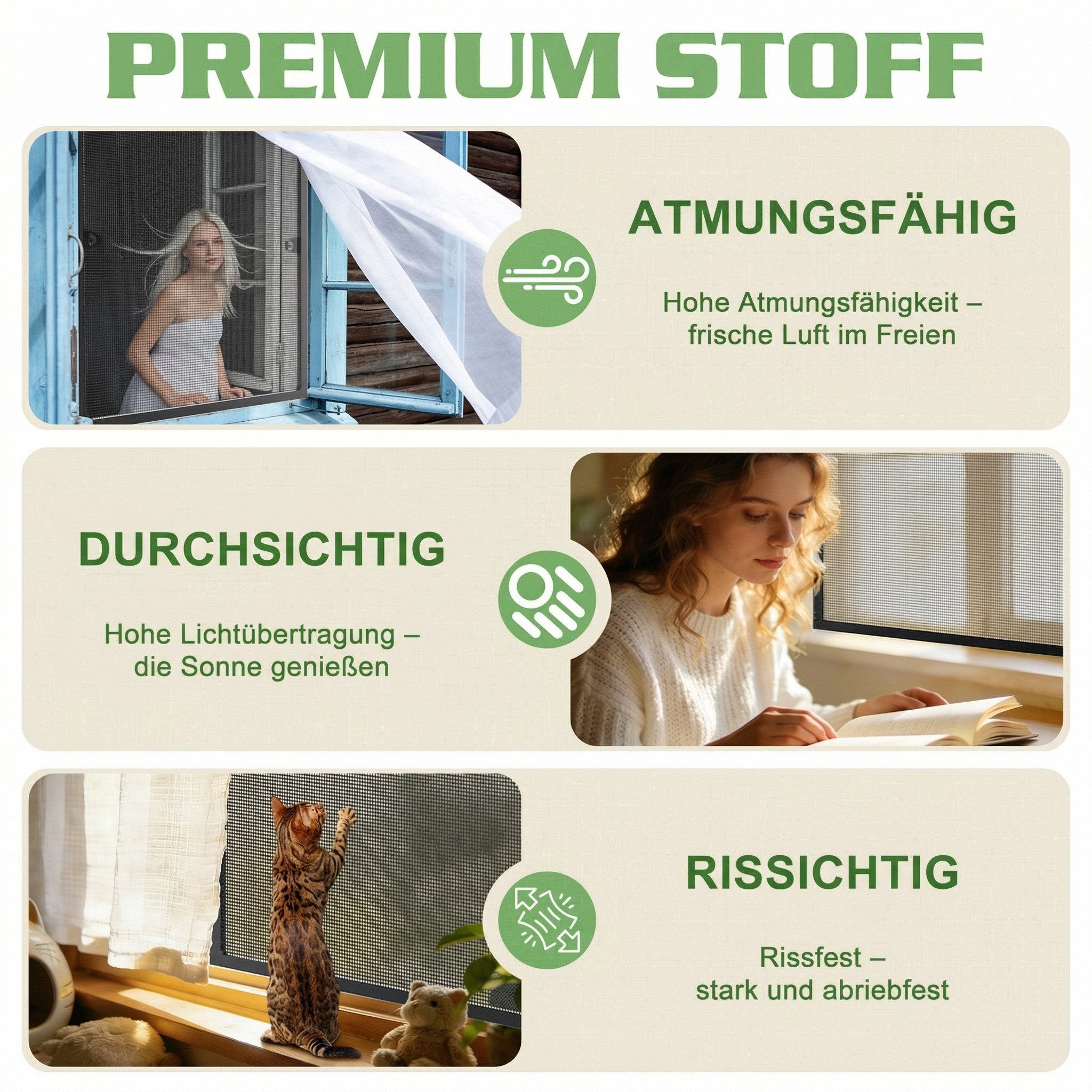Huracan Insektenschutz-Fensterrahmen Fliegengitter Fenster Insektenschutz mit Aluminium Rahmen, (Mückengitter Fliegenschutz Spannrahmen ohne Bohren und Schraube – Bild 5 von 5