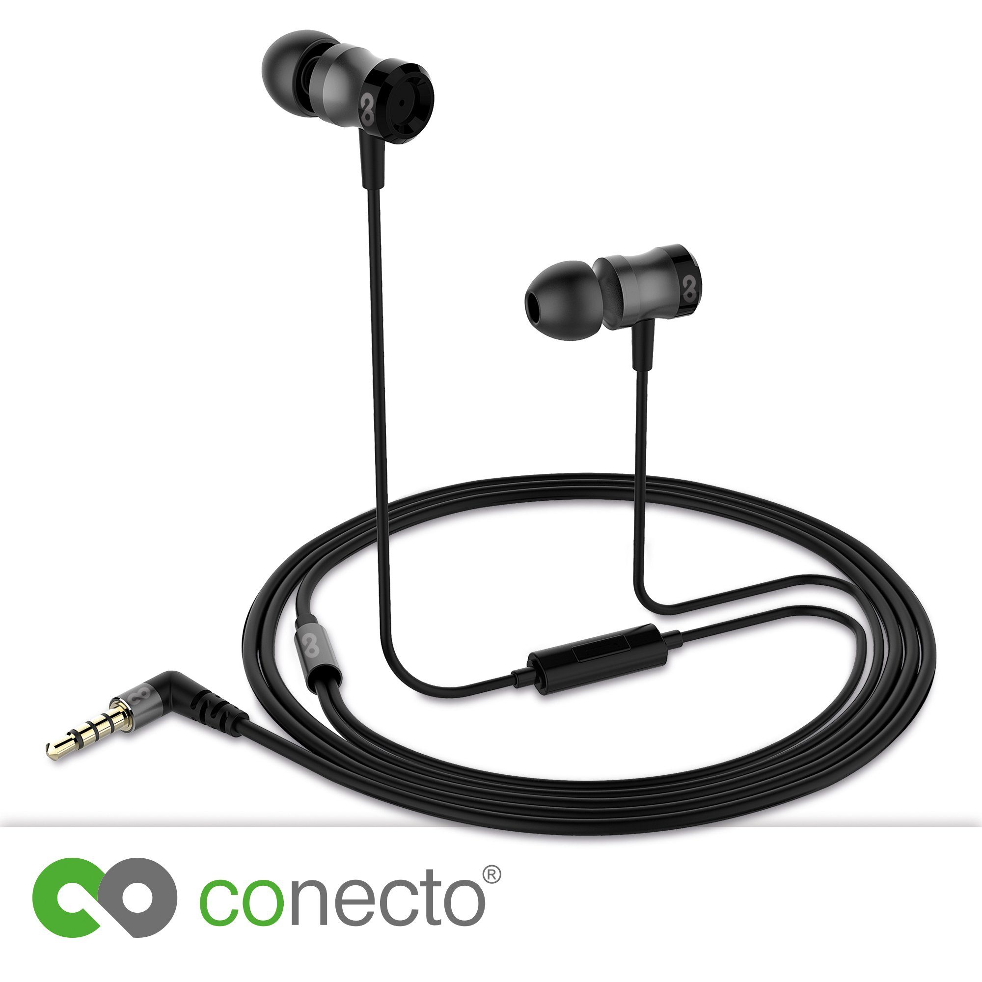 conecto conecto In-Ear Kopfhörer / Earphones mit 3 Ohrpassstücken (optional: In-Ear-Kopfhörer (In-Ear Ohrhörer, Headset)