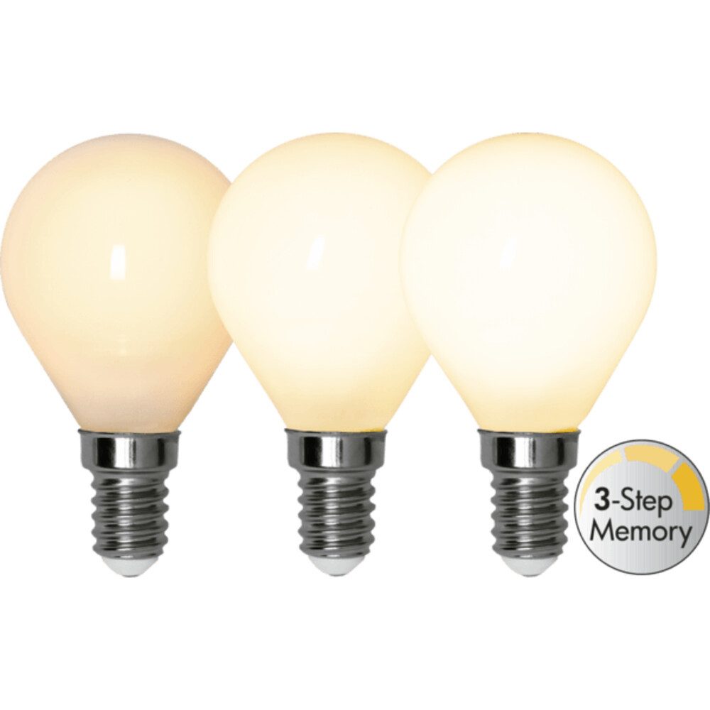 STAR TRADING LED-Leuchtmittel E14, 4W, 2700K, 380lm, Kugel, warmweiß, Ra: 90, Schaltzyklen: 12500, G, E14, warmweiß
