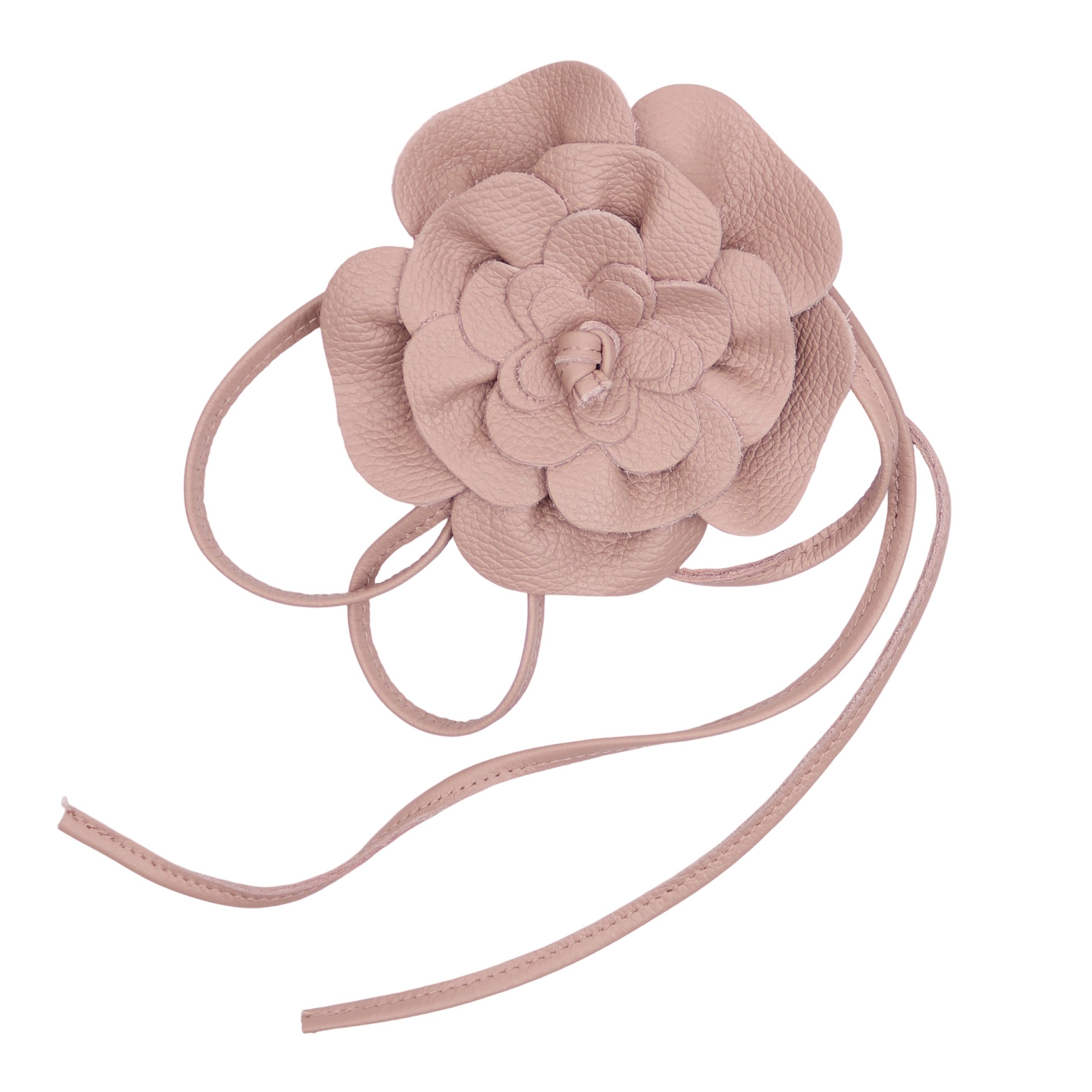 MIRROSI Taillengürtel Blume aus Echtleder zu binden, Einheitsgröße, Made in Italy Einheitsgröße (Geeignet für einen Hüftumfang bis zum ca.150 cm)