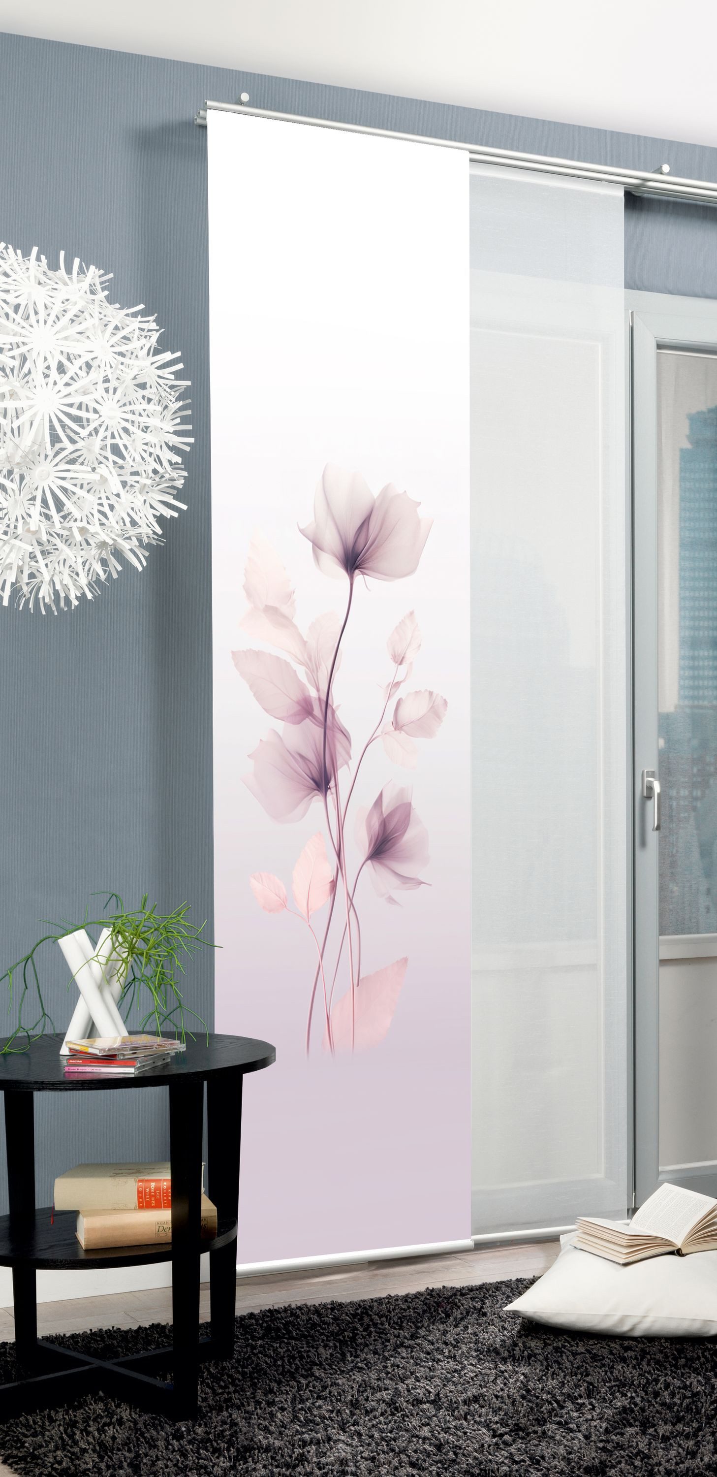 HOME WOHNIDEEN Schiebegardine Schiebegardine BEREKUA, Seidenoptik, 245x60 c günstig online kaufen