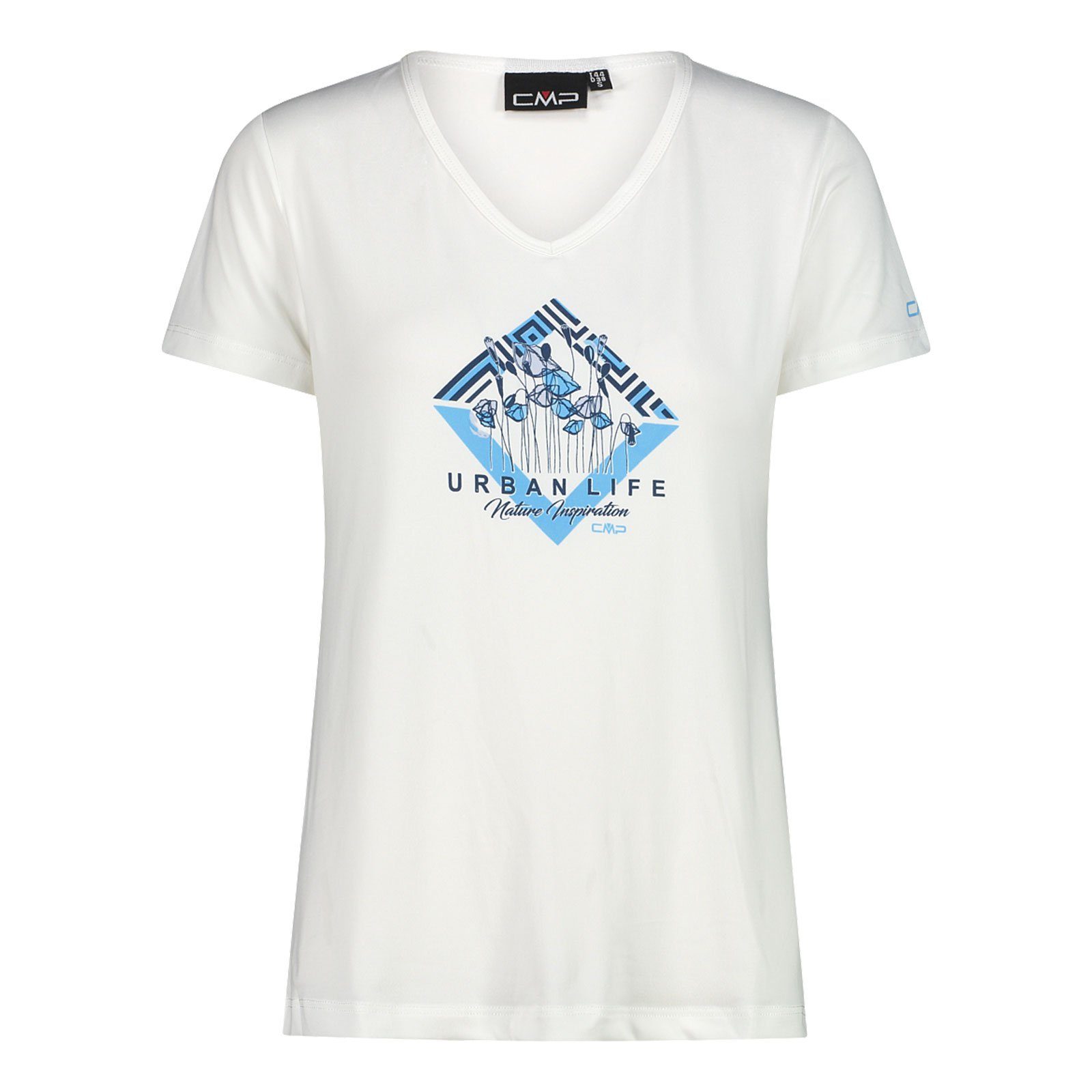 CMP Kurzarmshirt T-Shirt mit Aufdruck cielo 09XN / bianco