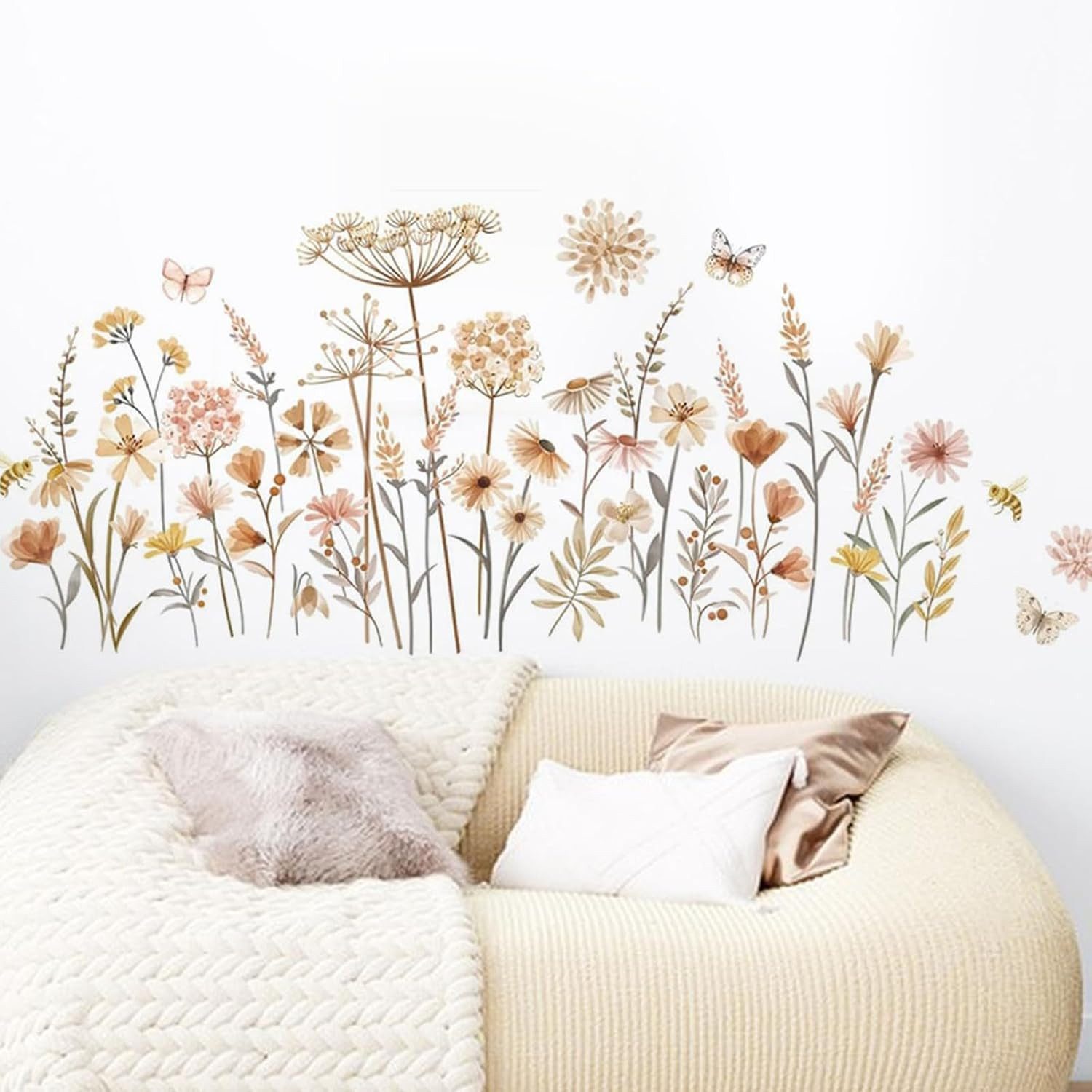 BlingBin Wandtattoo Boho Wandaufkleber Wildblume Löwenzahn günstig online kaufen