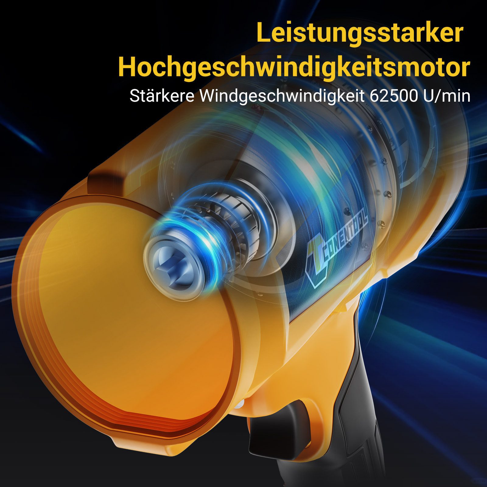 CONENTOOL Akku-Laubbläser Tragbares Kabelloser Laubbläser, mit 2x 4.0Ah Akkus, 200 m/s