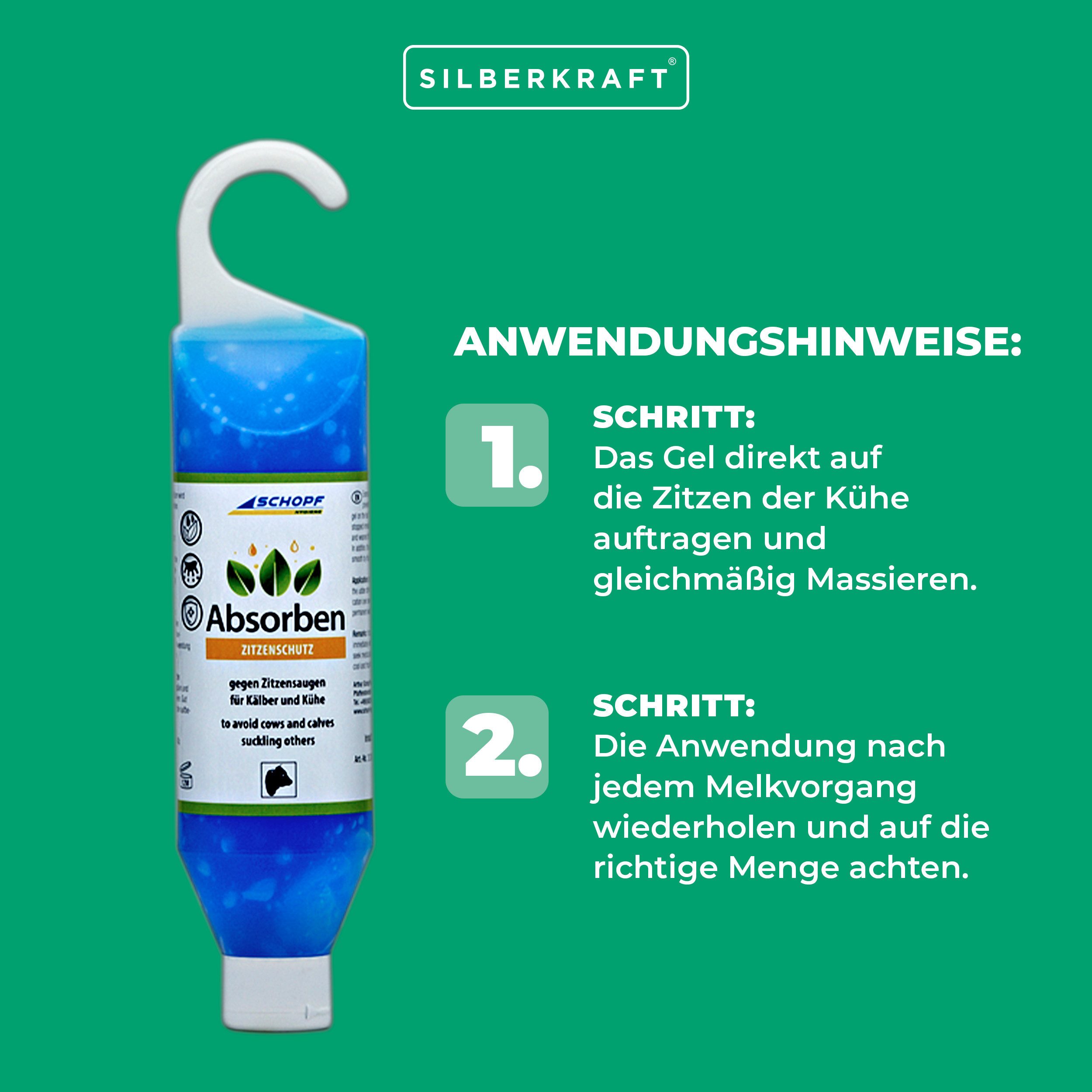 Schopf Körperbalsam Absorben: Euterpflege-Gel gegen Zitzensaugen für Kälber und Kühe, Hilft, Kälbern und Kühen das unerwünschte Saugverhalten abzugewöhnen