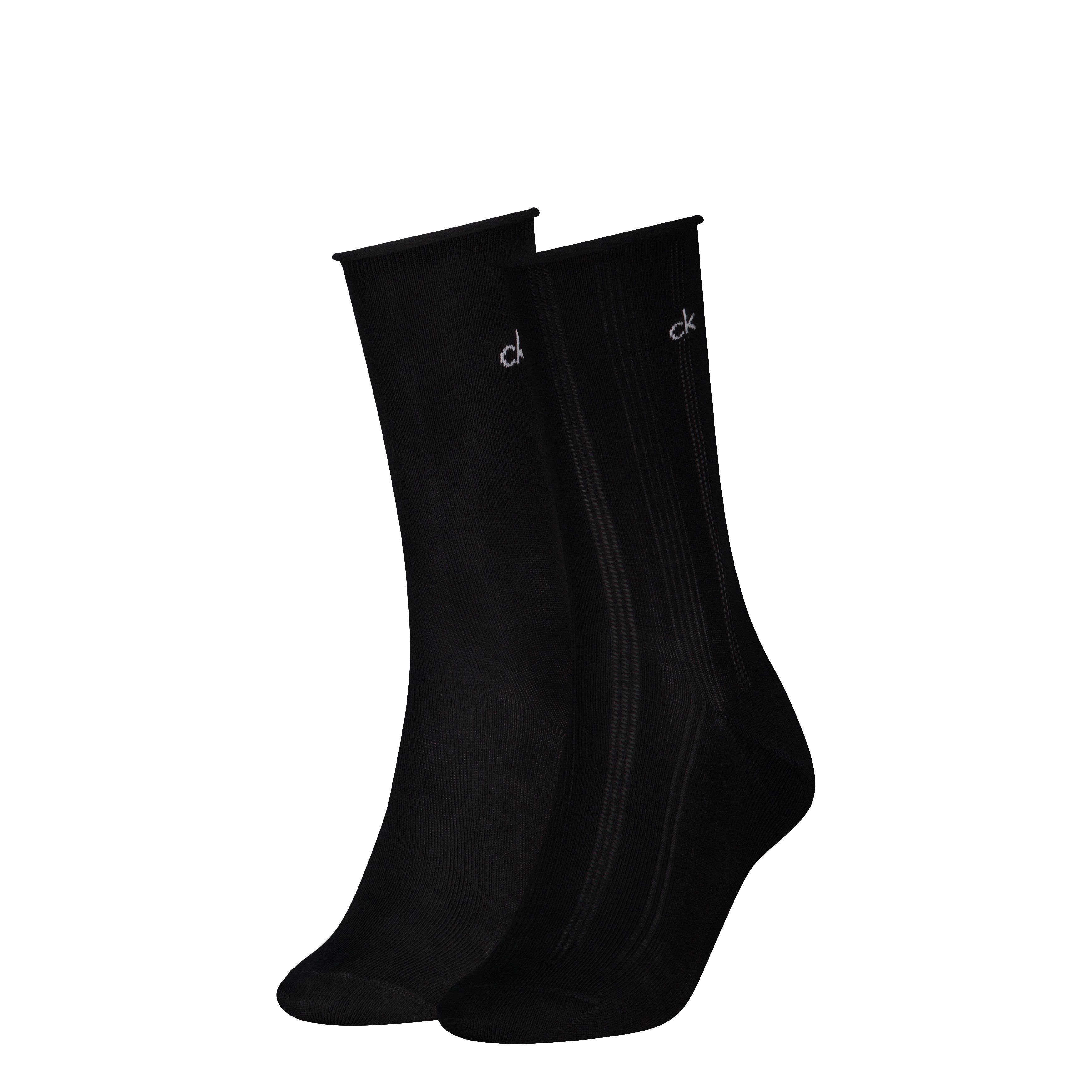 Calvin Klein Socken CK WOMEN SOCK PELERINE (2 Paar) mit kleinem Rollbund, elastisch, Cotton-Mix