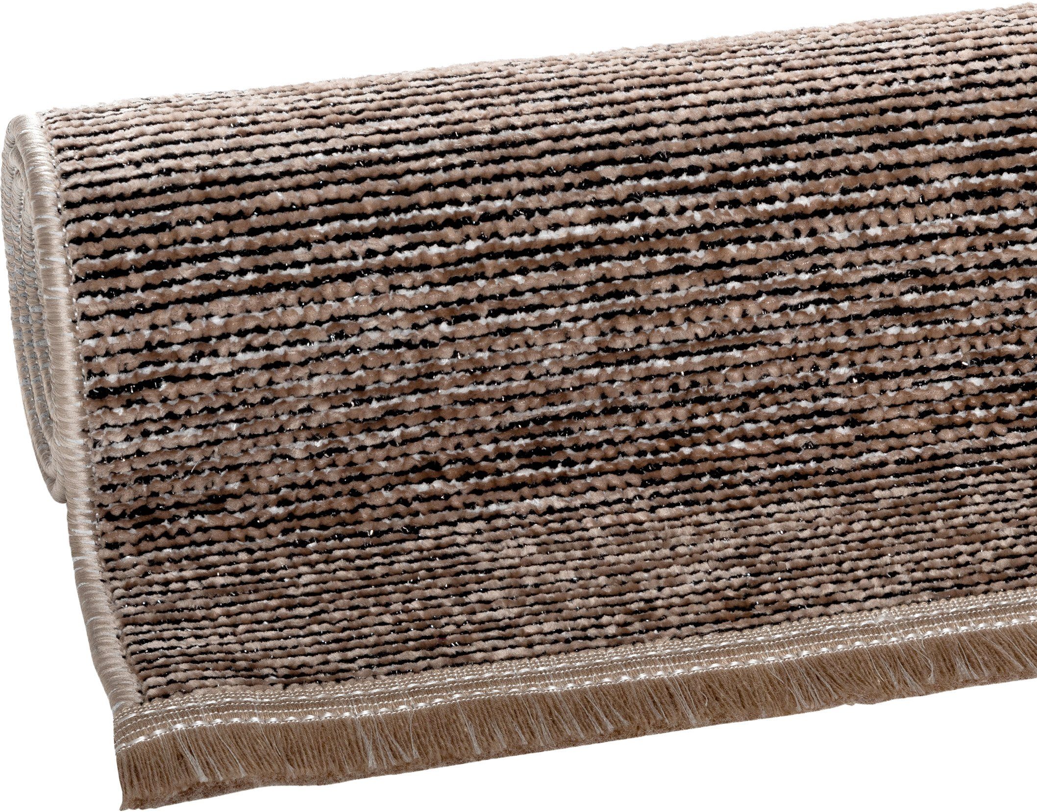 Teppich Stela, Sehrazat, und rechteckig, mm, Fransen Flachgewebe, Chenille Höhe: dunkelbeige mit waschbar, 5
