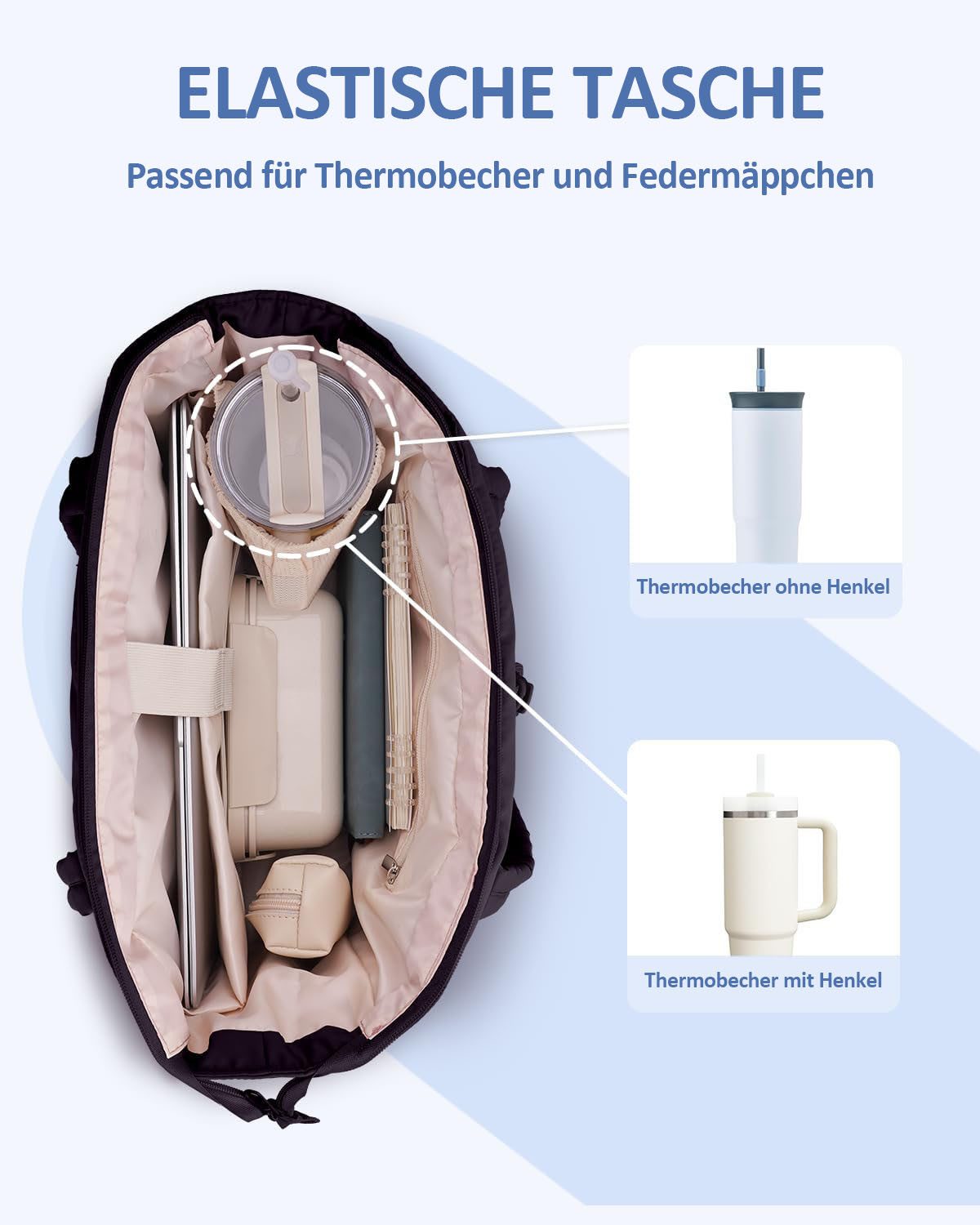 nsihing Schultertasche Damen große Kapazität Umhängetasche, Reißverschluss Handtasche, geeignet für Arbeit, Schule und Reisen – Bild 4 von 5