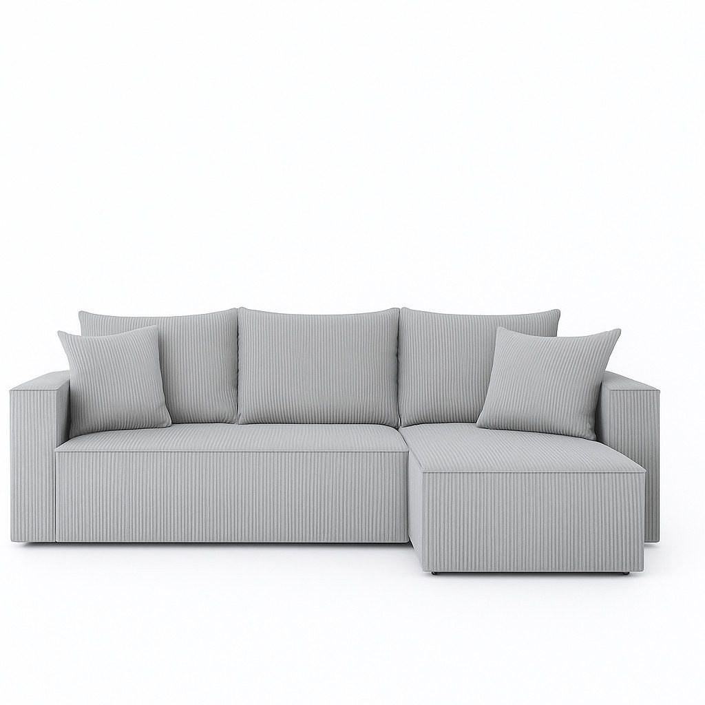 NEXT COLLECTION Ecksofa VELO, Schlaffunktion, weicher und angenehmer Stoff zum Anfassen, Bettzeugkasten, lose Rückenkissen
