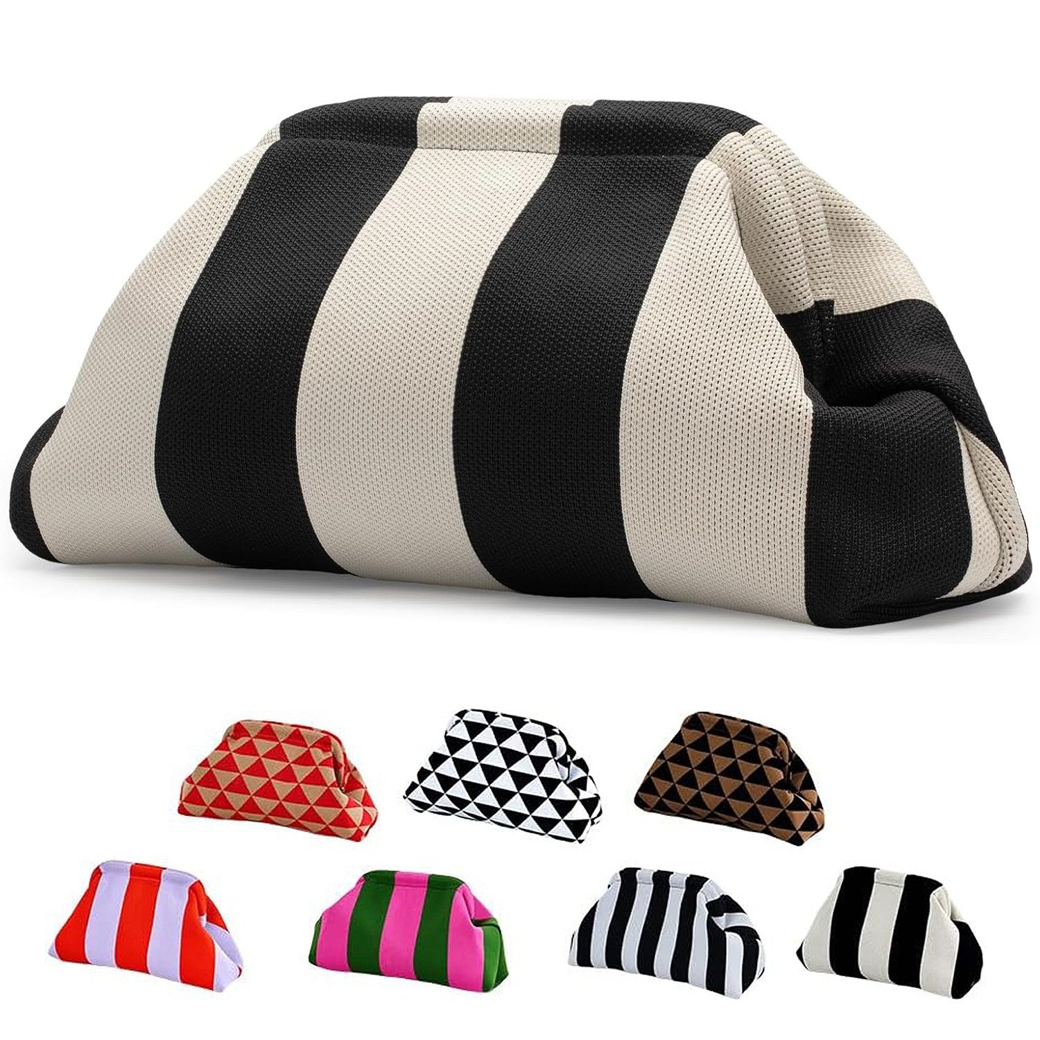 Coonoor Abendtasche Damen Dumpling Clutch, bunte Wolken-Abendtasche, Streif günstig online kaufen