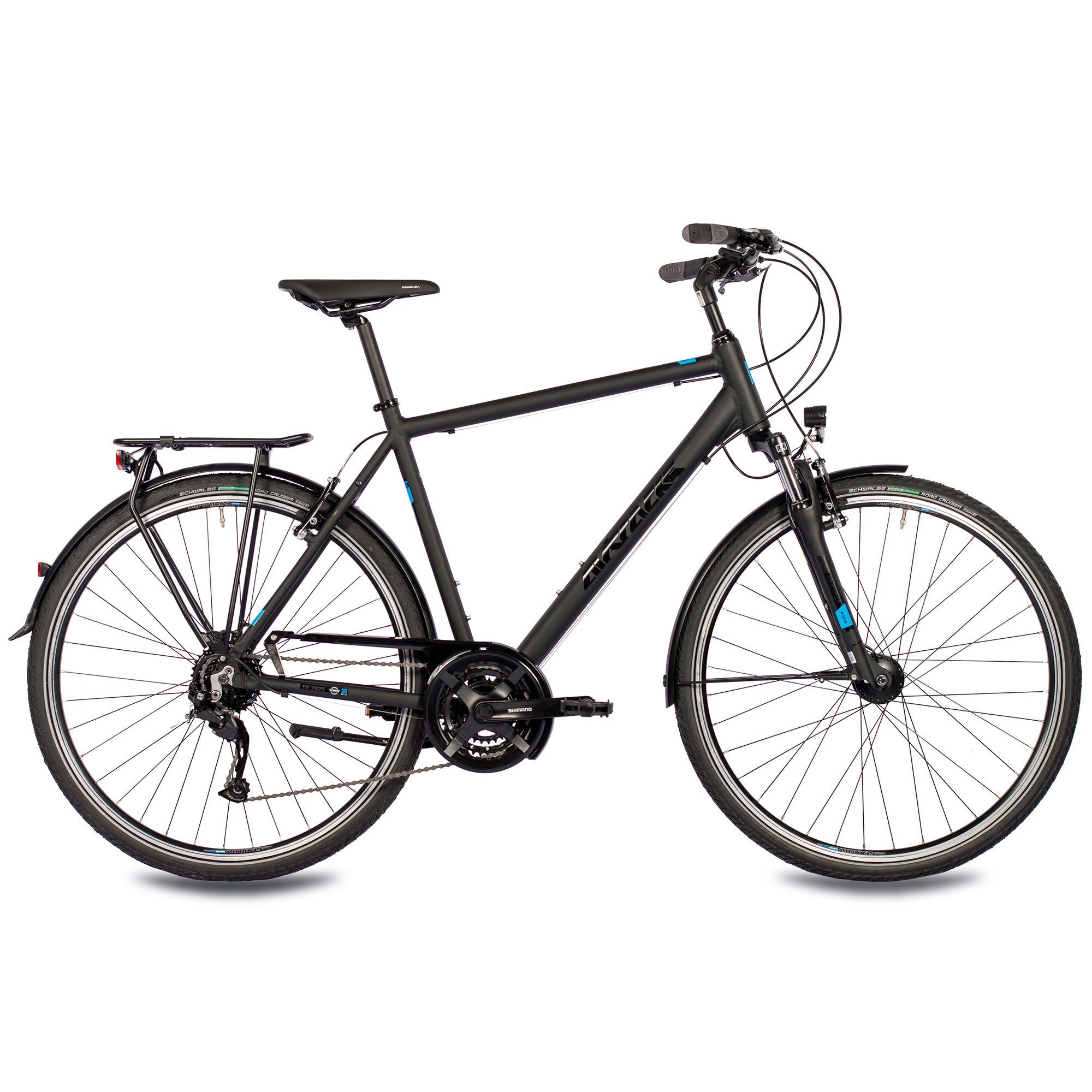 Airtracks Trekkingrad Herren Trekking Fahrrad 28 Zoll Trekkingrad TR.2825, 24 Gang SHIMANO ALIVIO RD-M3100 SGS Schaltwerk, Kettenschaltung, Schwarz Matt - Rahmenhöhen 52cm, 56cm & 60cm » Mod. 2026