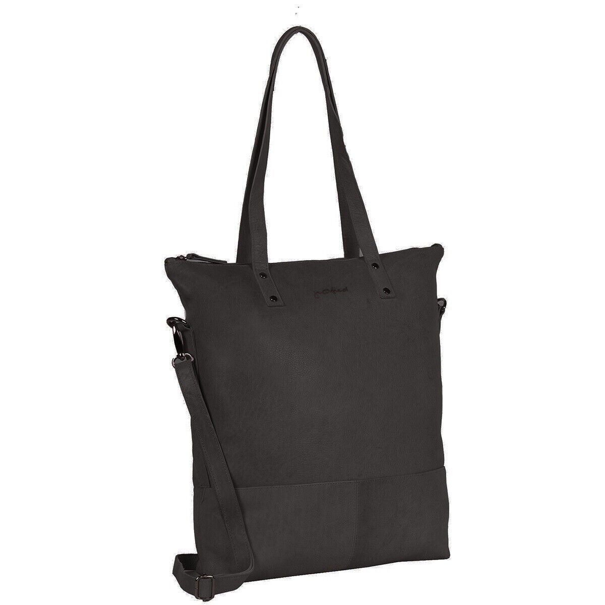 Shopper echt Leder Damen Handtasche, Umhängetasche, Schultertasche, schwarz