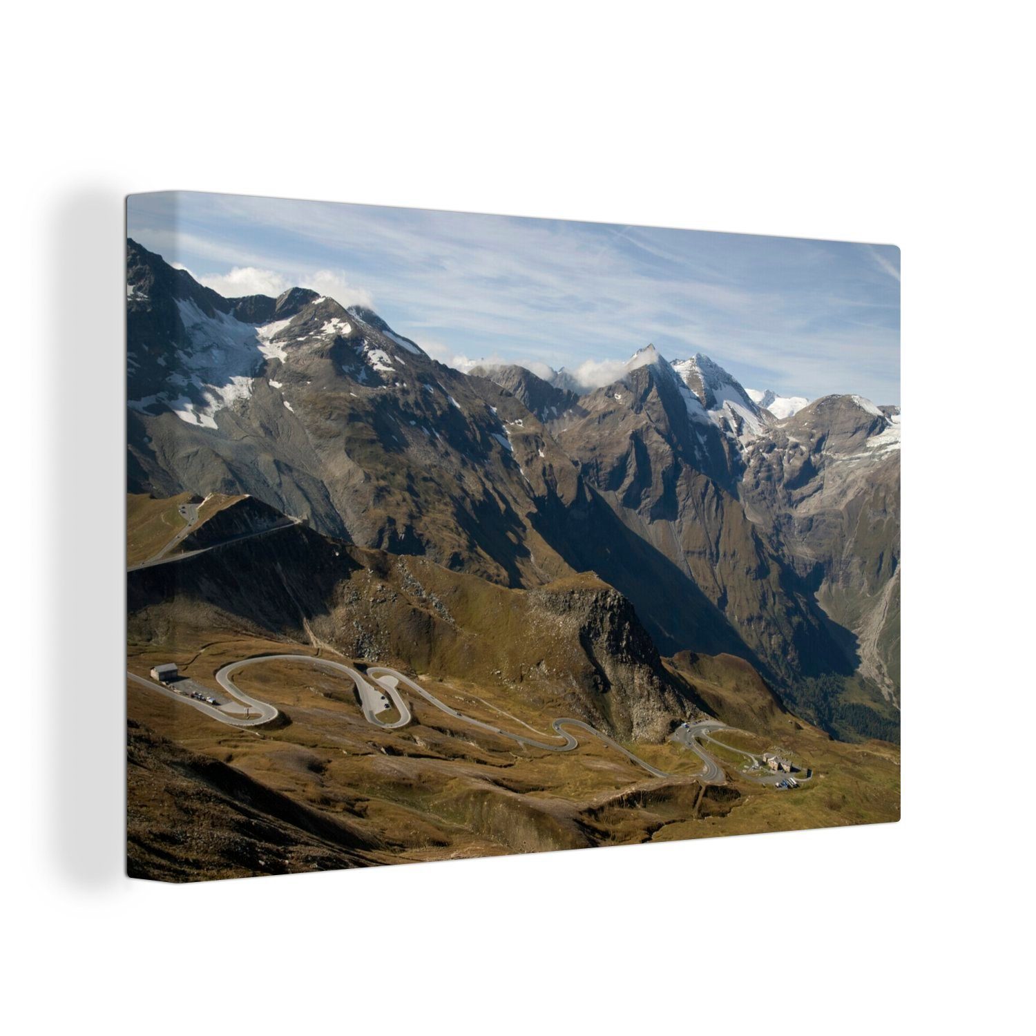 OneMillionCanvasses® Leinwandbild Die Landschaft der Europäischen Alpen am Großglockner, (1 St), Wandbild Leinwandbilder, Aufhängefertig, Wanddeko, 30x20 cm