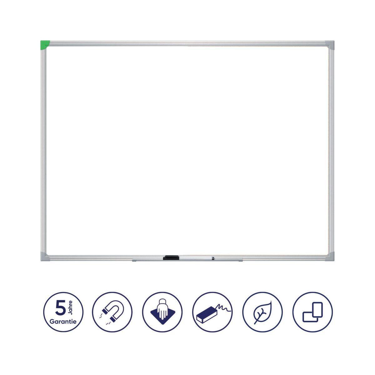 FRANKEN Magnettafel Whiteboard Schreibtafel U-Act, 60x45cm, magnethaftend, Alurahmen