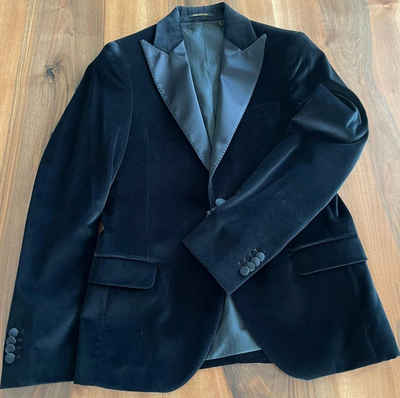 Scotch & Soda Sakko Scotch & Soda Satin Trimmed Velvet Smoking Blazer Tuxedo Sakko Jacket