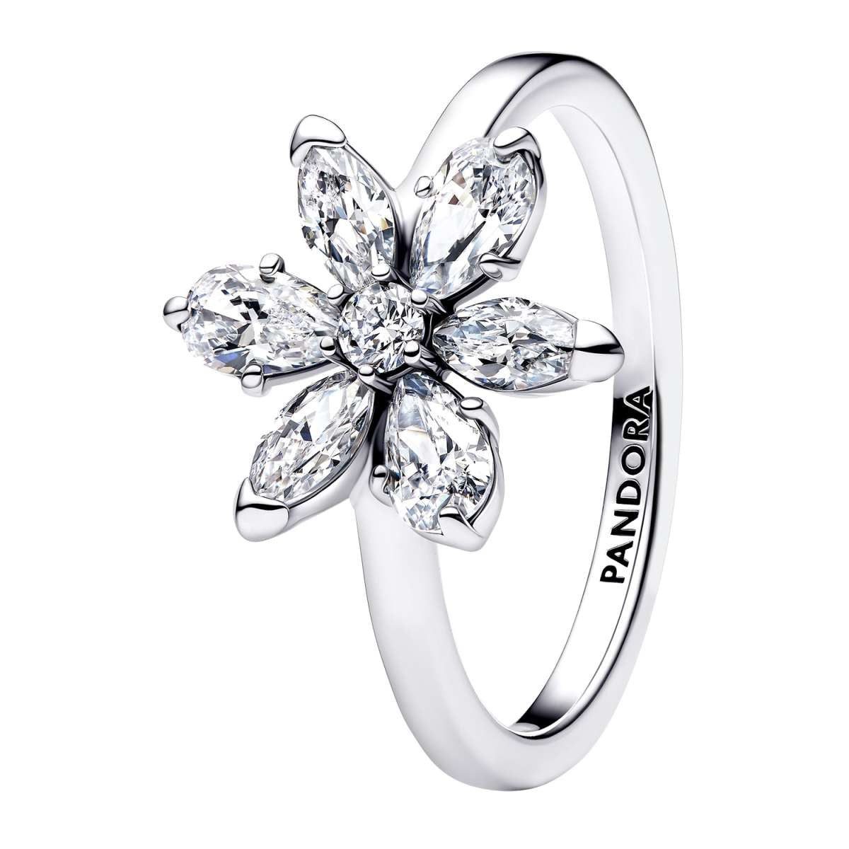 Pandora Silberring 193000C02, für Damen-Ring Herbarium Funkelnde Blume