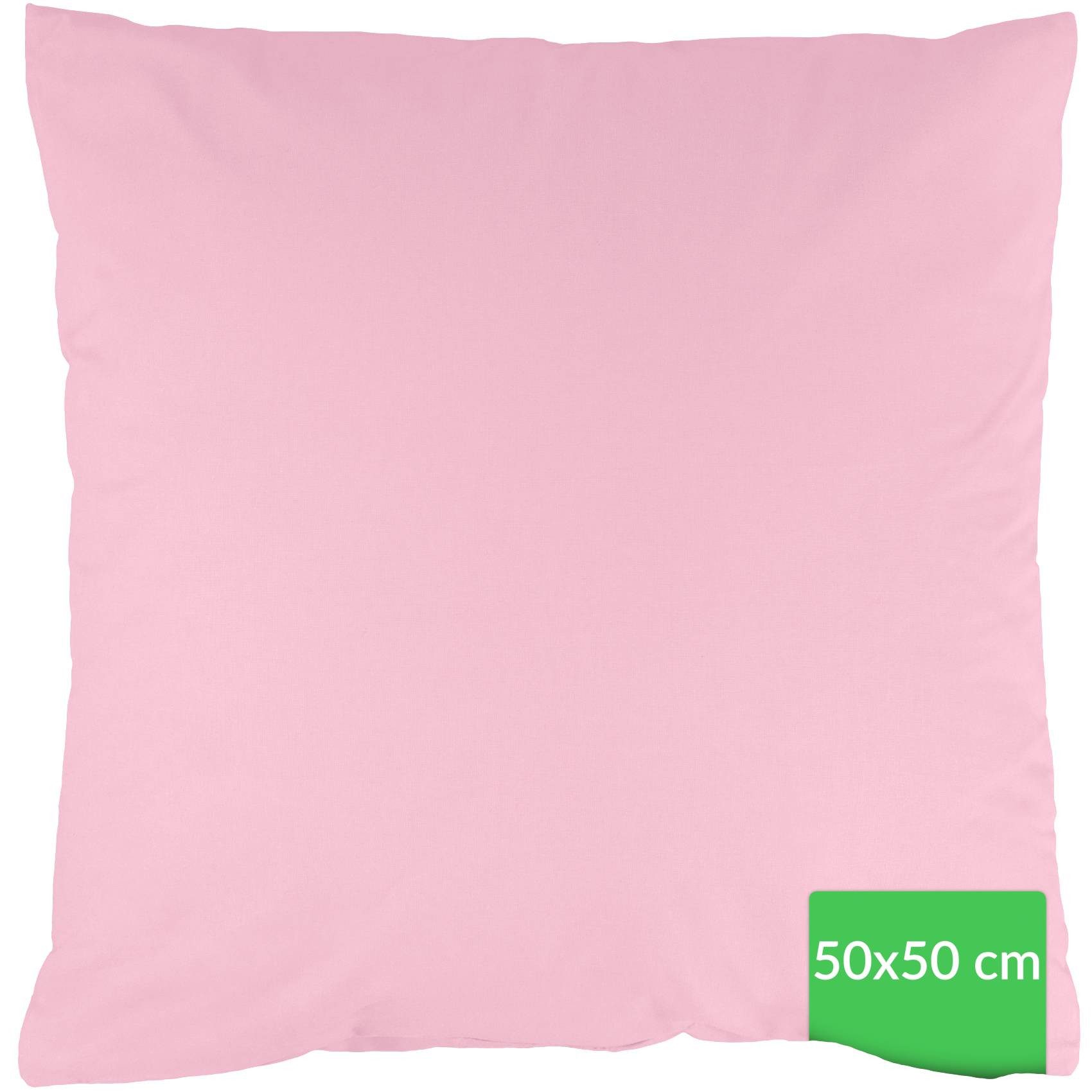 Kisska Kissenbezug LUNA Kissenüberzug Sofakissenbezug Kopfkissenbezug, (1 Stück), Atmungsaktiv, aus Baumwolle 50x50 Rosa