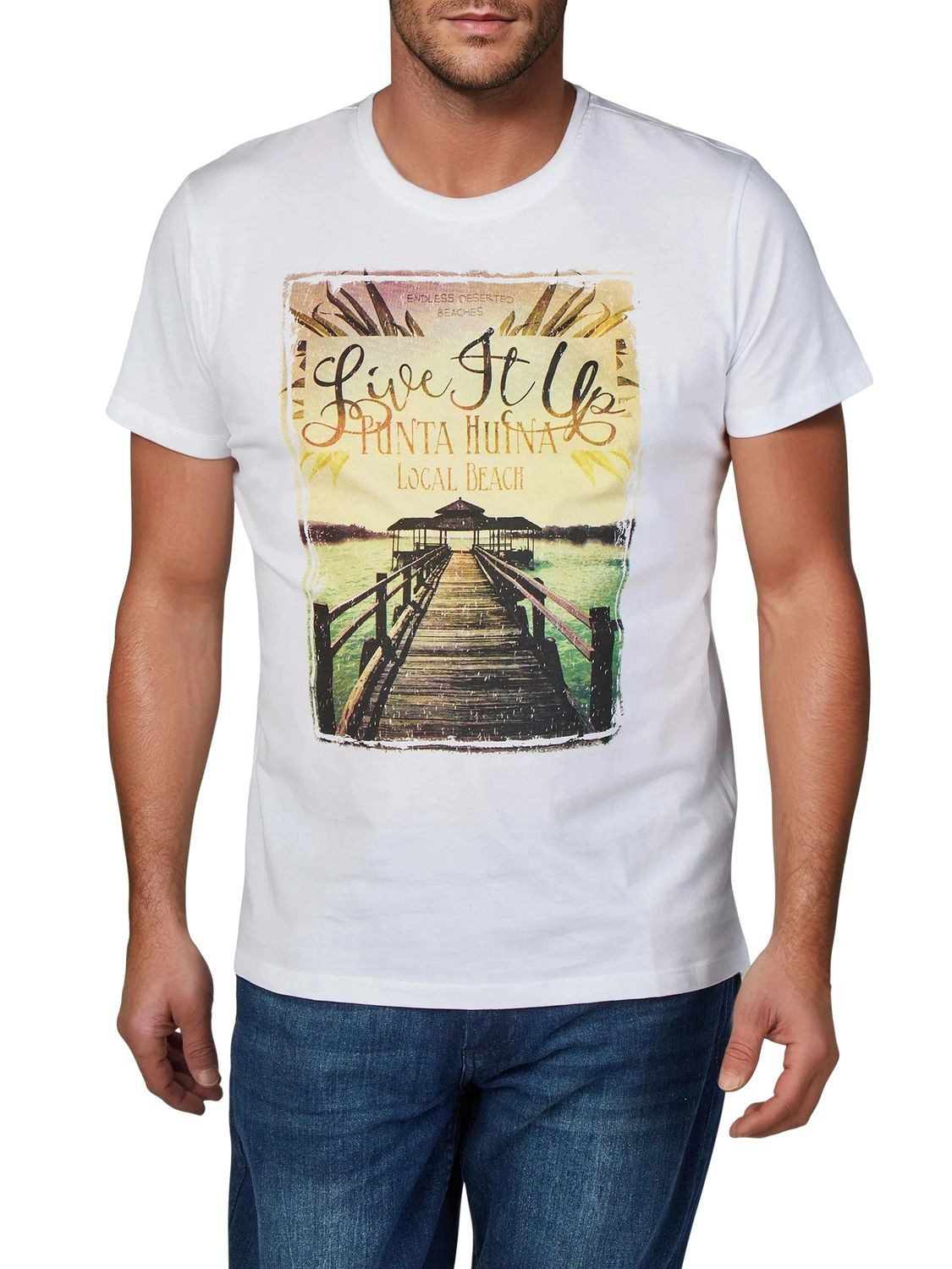 riverso T-Shirt Herren Fotoprintshirt RIVLukas Regular Fit (1-tlg) Kurzarm Tee Shirt mit Rundhalsausschnitt aus 100% Baumwolle