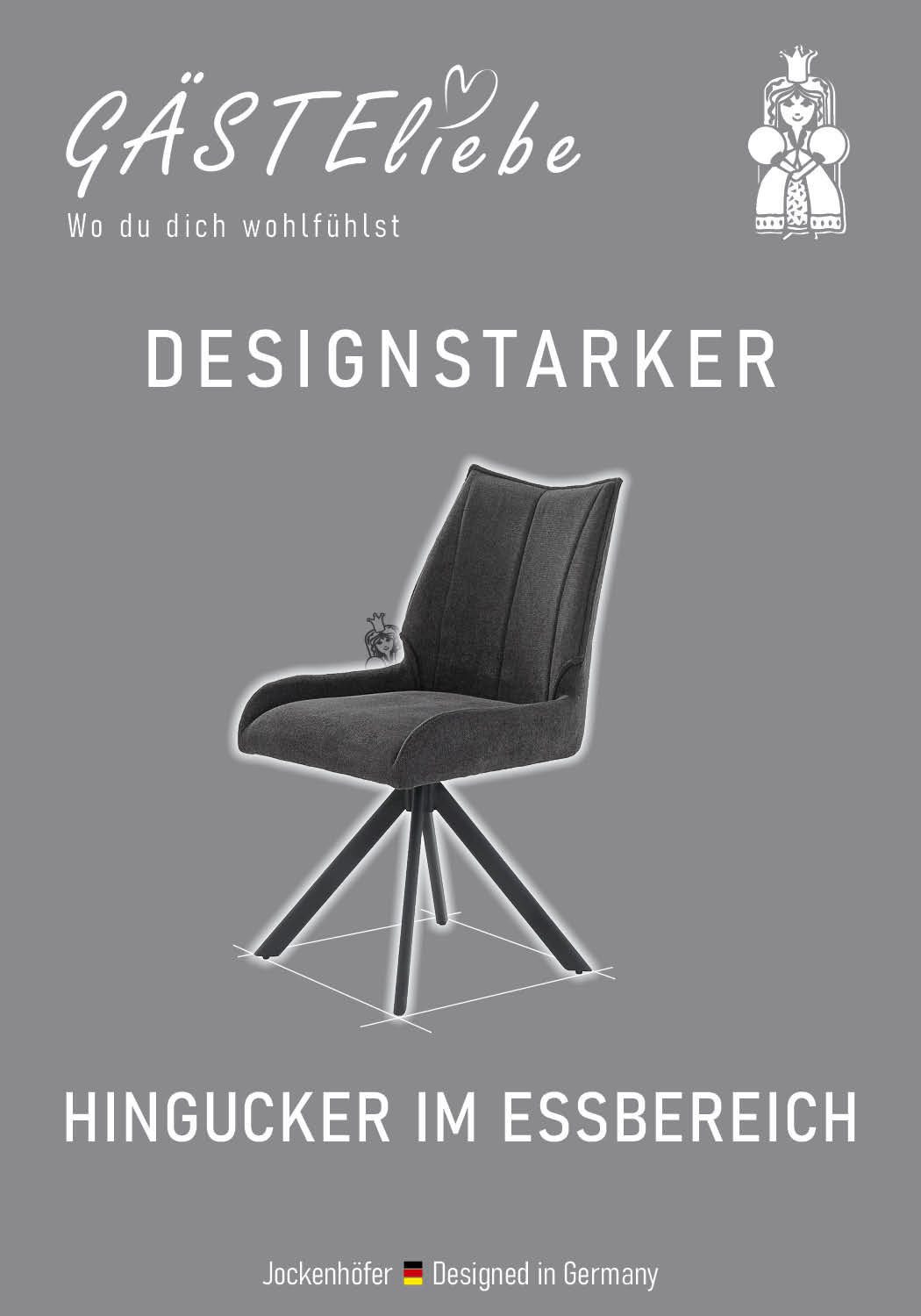 Jockenhöfer Gruppe Drehstuhl Madison (Set, 4 St), Inklusive Drehfunktion (360° drehbar), Webstoff, bis 150kg belastbar – Bild 4 von 5