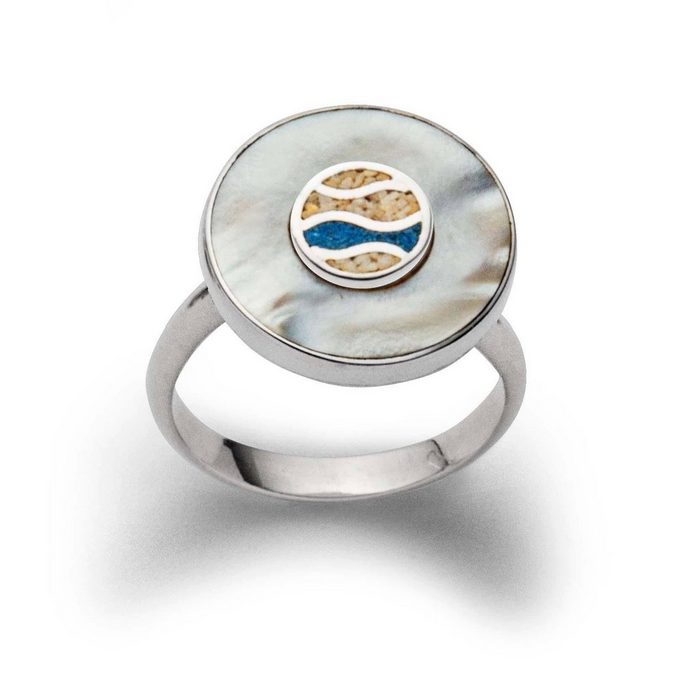 DUR Fingerring DUR Schmuck: Ring "Strandlust" mit Strandsand und blauem Steinsand variabel R5759