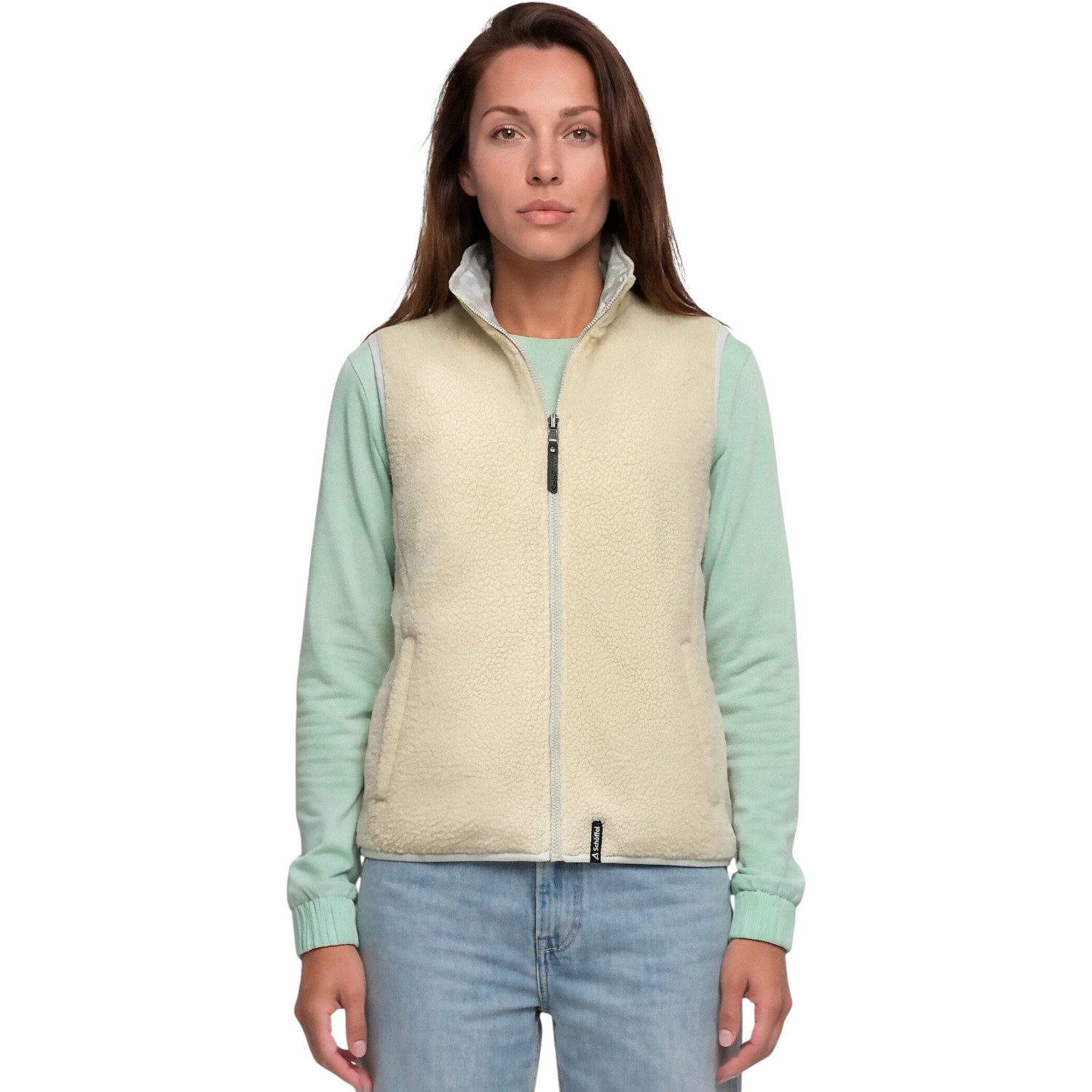 Schöffel Fleeceweste Purga (Sherpa-Fleece, warm) beige Damen