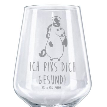 Mr. & Mrs. Panda Rotweinglas Einhorn Krankenschwester - Transparent - Geschenk, Weinglas, Geschenk, Premium Glas, Spülmaschinenfest