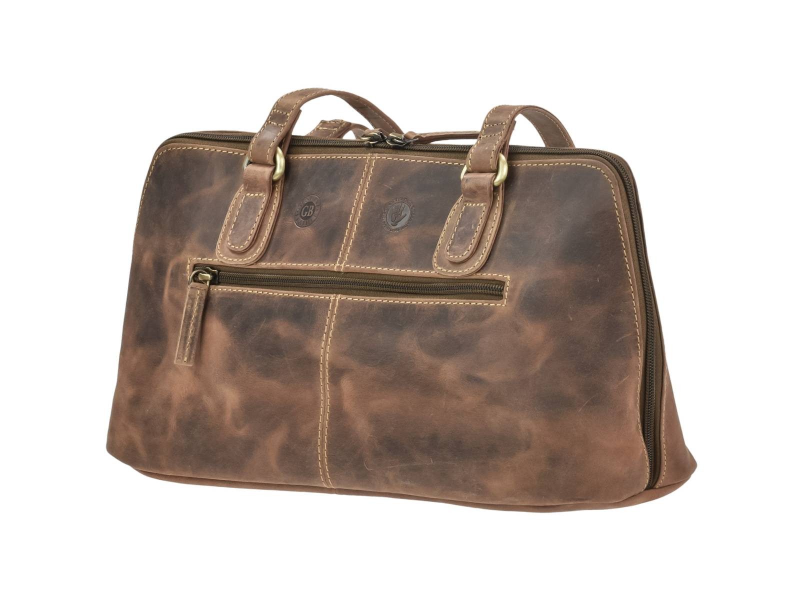 Greenburry Shopper "Vintage" Leder Schultertasche Damen 37x21cm mit 2 Fächern, Leder Shopper von Greenburry – Stilvoll und Funktional für Jeden Tag