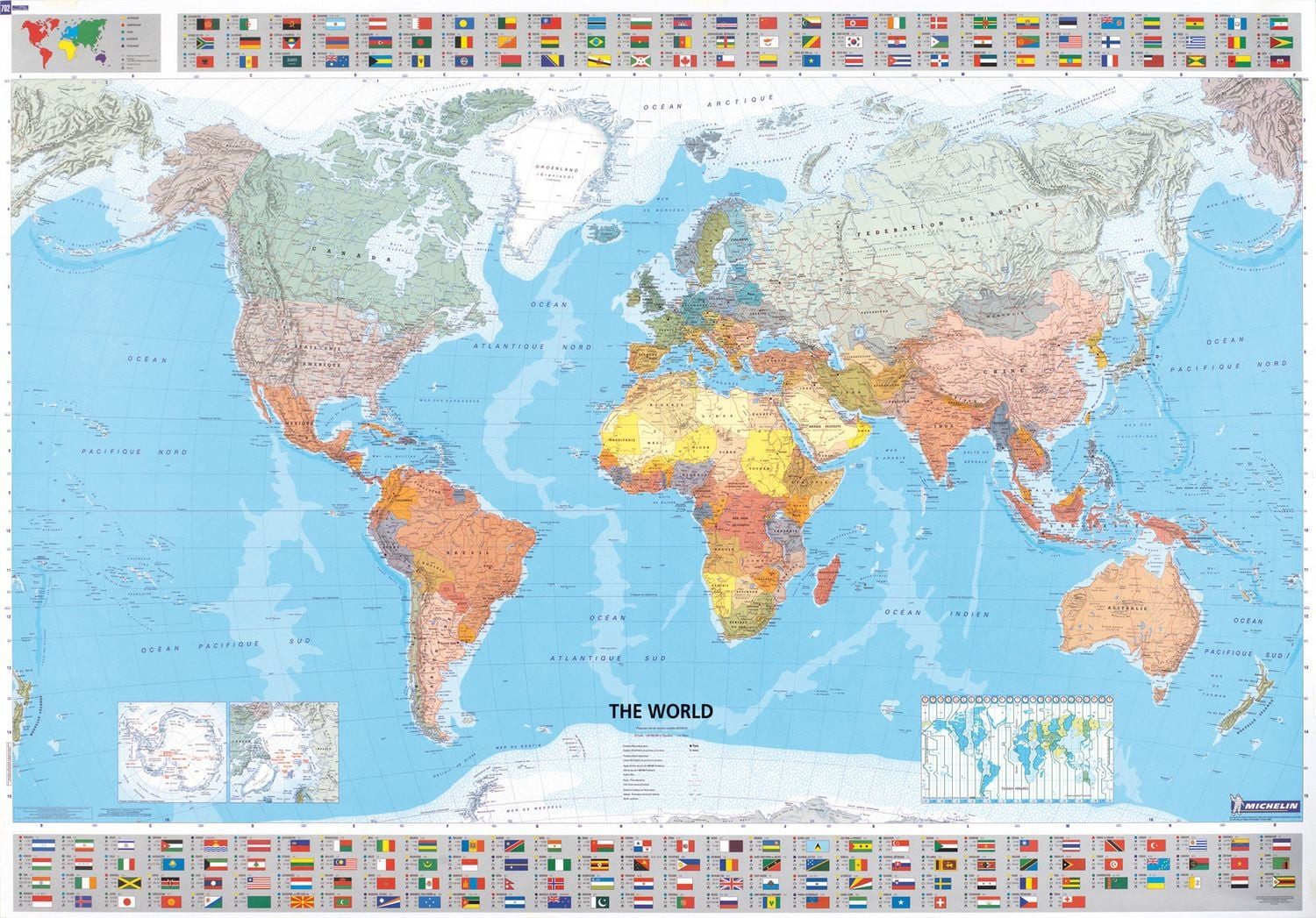 The World - Michelin rolled & tubed wall map Paper / Collectfi, Wall Map