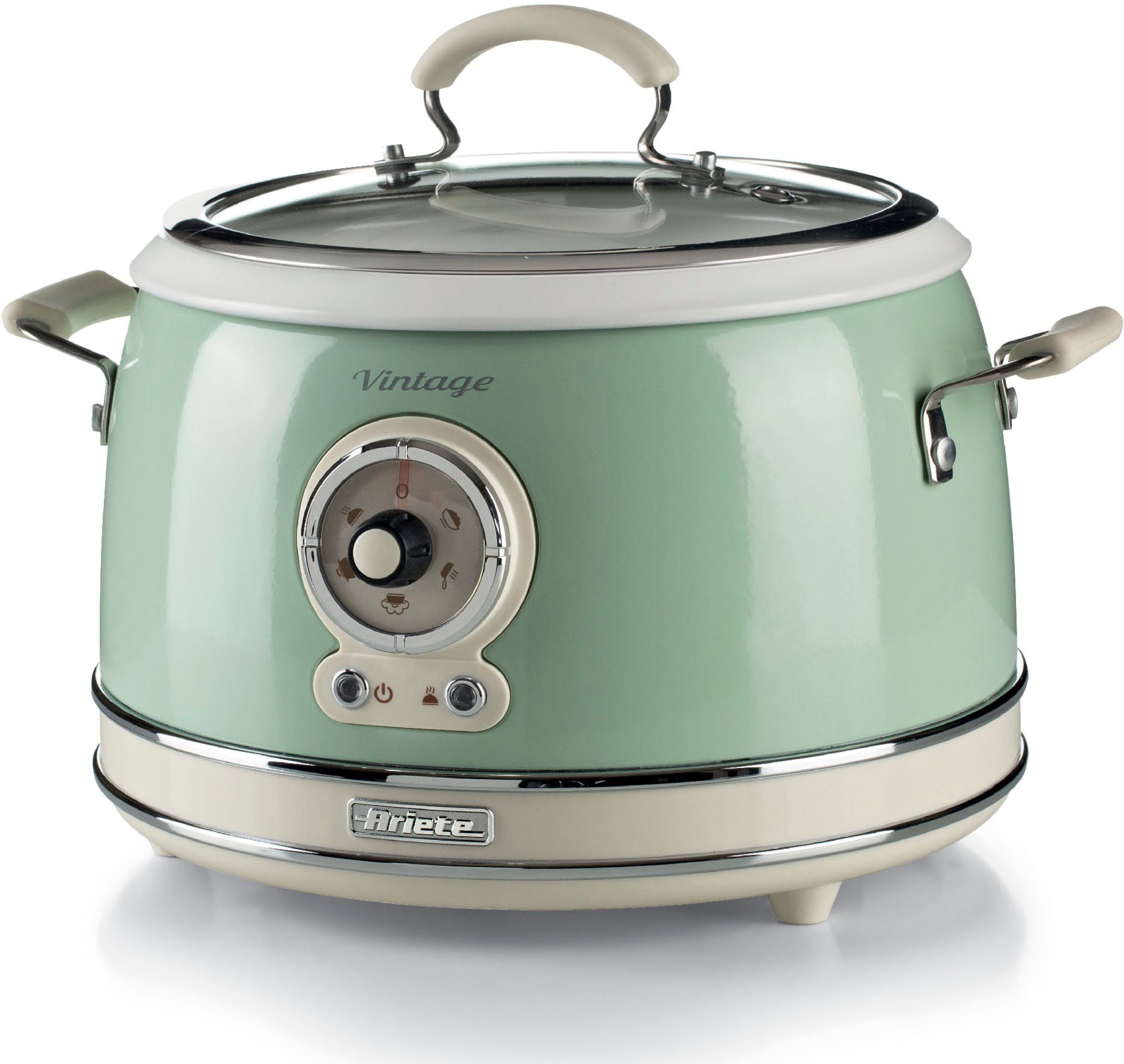 Multikocher Vintage, L W, 3 Ariete 650 3 Schüssel, Slowcooker/Reiskocher/Dampfgarer 2904CR, l