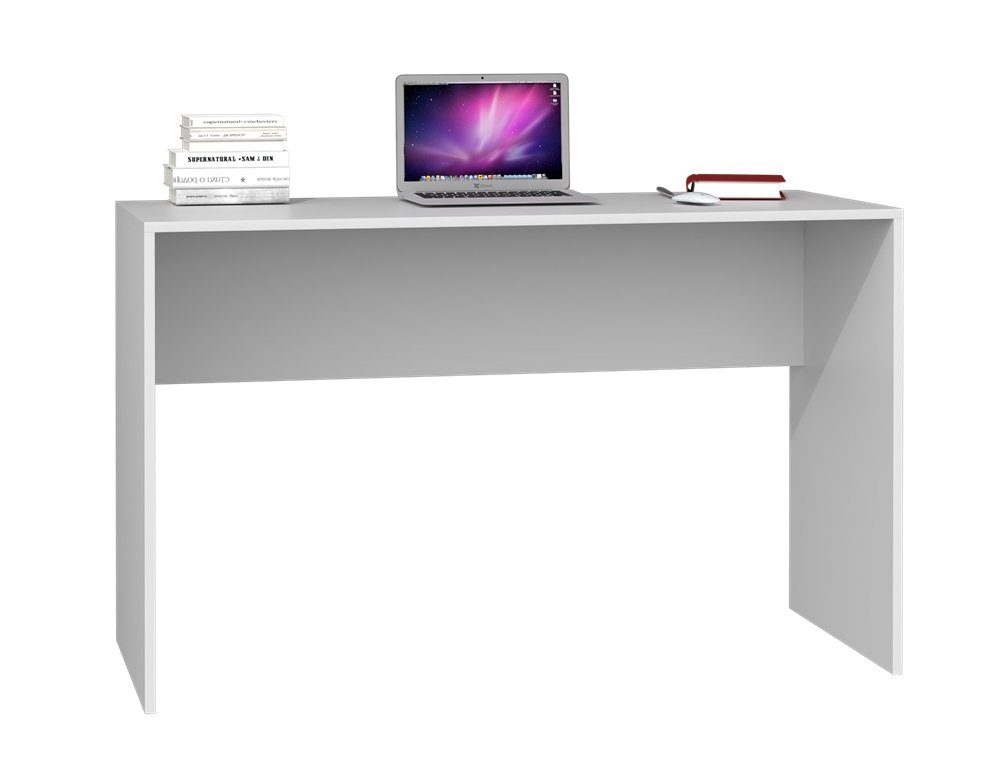 120cm Links/Rechts Bürotisch Holz-Werkstoff weiß Home Collective Schreibtisch Breite Höhe, Arbeitstisch 76cm PC-Tisch