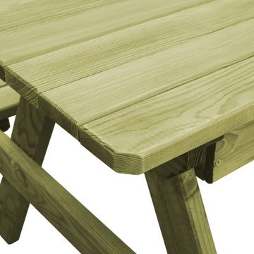 furnicato Gartentisch Picknicktisch mit Bänken 90x90x58 cm Kiefernholz Imprägniert