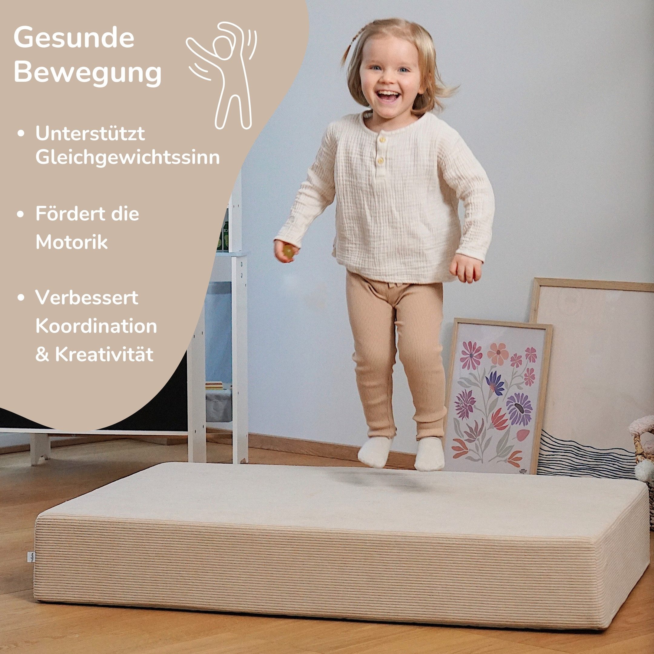 malwim Hüpfspielzeug Cord Hüpfpolster für Kinder / 107x70x17cm / bis 40kg / günstig online kaufen